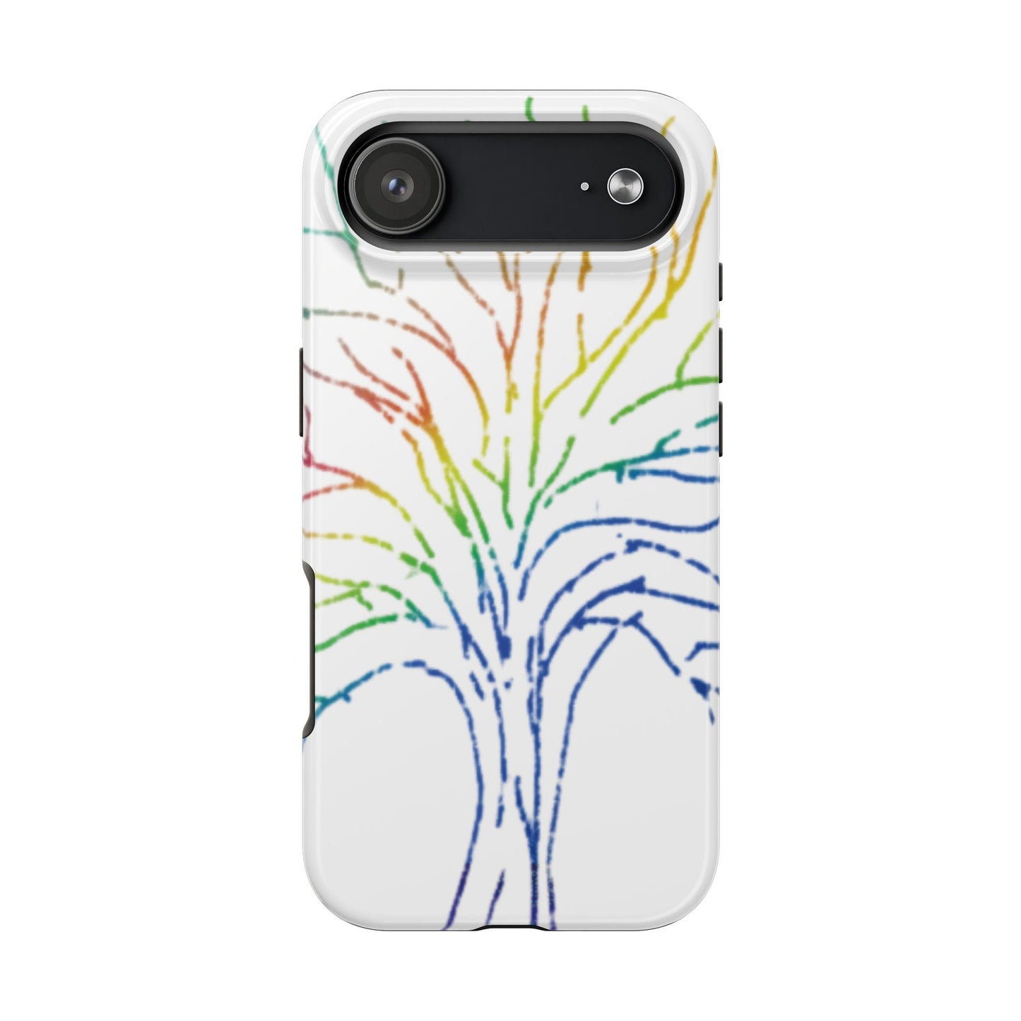 Rainbow Tree Tough Phone Cases - Colorful Nature Love Pride Gender Neutral Gifts for Friends, iPhone Samsung Wireless Charging Cover, LGBTQ+