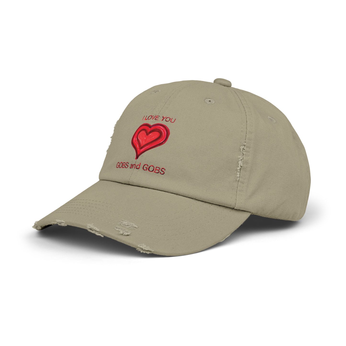 I Love You Gobs and Gobs Distressed Cap Hearts Gift Valentines Women Men Teens