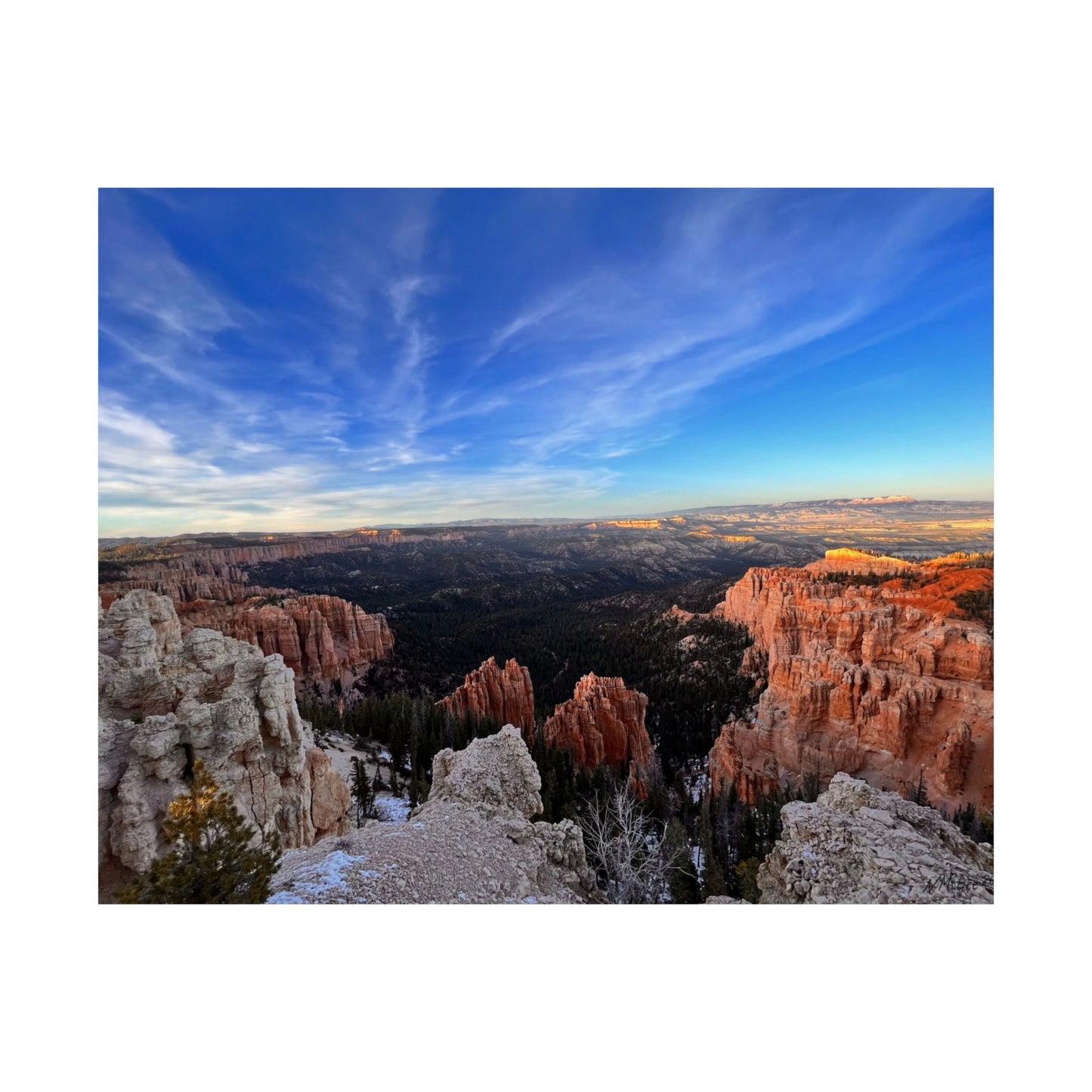 Bryce Canyon Landscape, Original Photo Print, Premium Matte Poster, Mountains, Sky, Clouds, Nature, Artwork, Wall Art, Gift, Rock