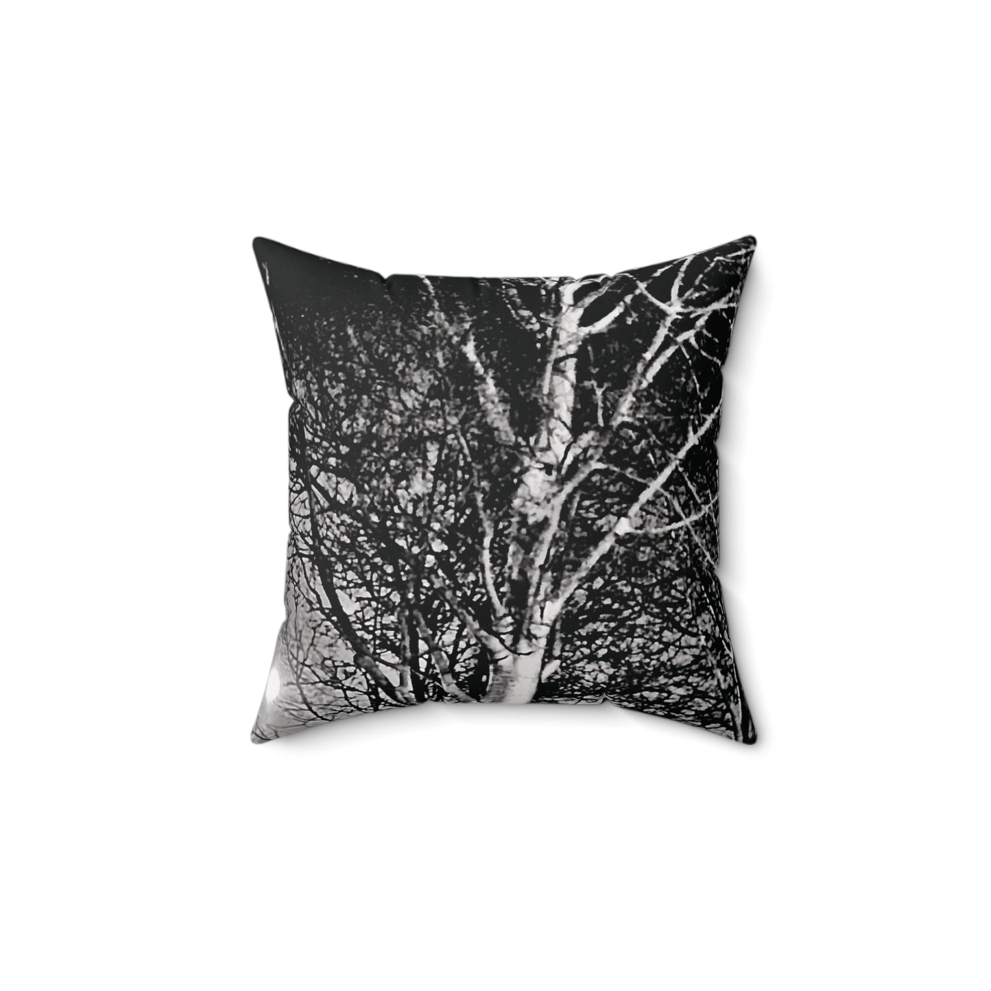 Worm Moon Night Tree Spun Polyester Square Pillow, Original Photo, Decor, Dorm, Sofa, Throw, Gift, Tree, Nature, Rustic, Halloween, 4 Sizes