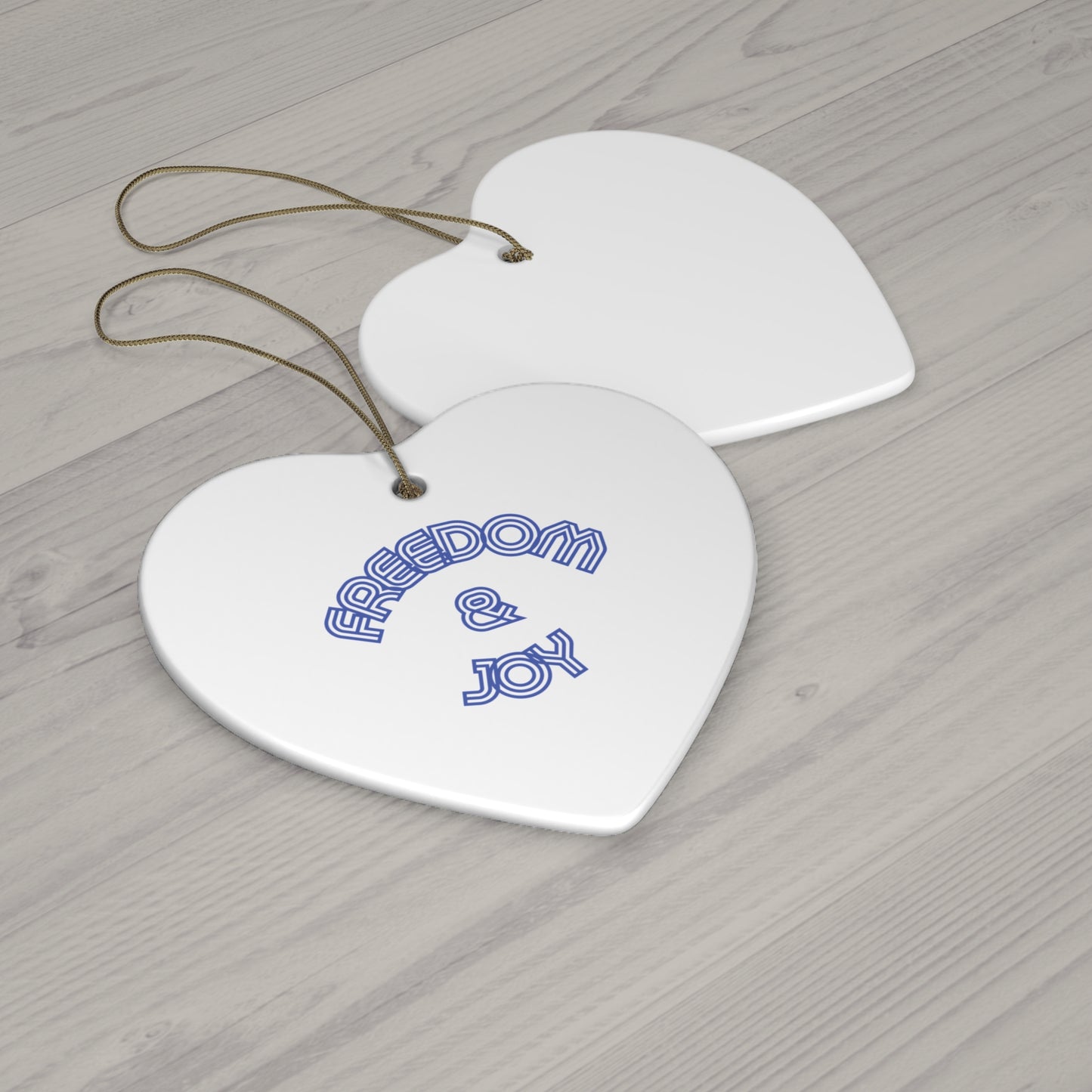Freedom & Joy Hanging Ceramic Ornament, Equality, Inclusion, Election, Vote, Circle Snowflake Heart Star, Christmas Tree, Holiday, Gifts
