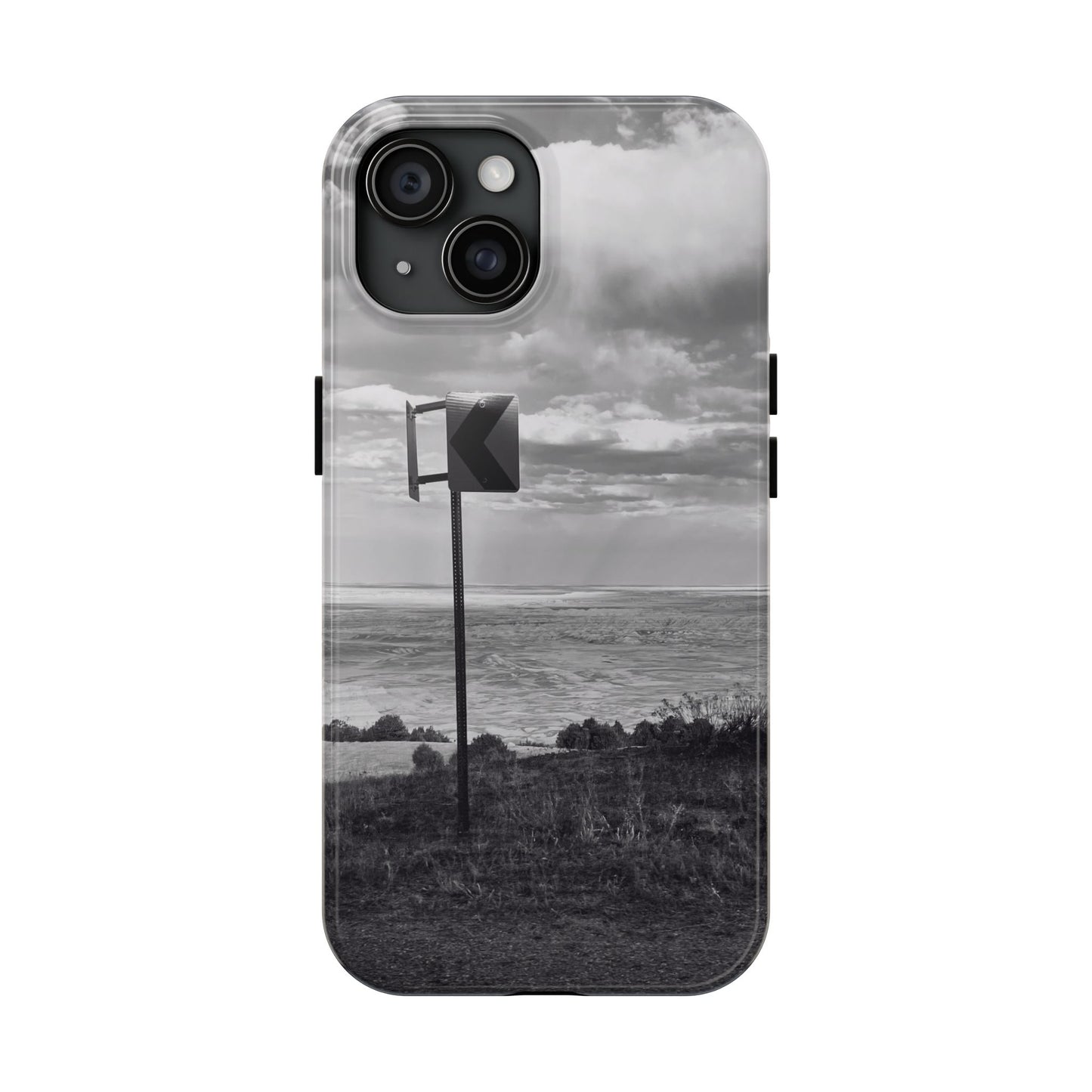 Road Sign Tough Phone Cases, iPhone & Samsung cases, wireless charging, black and white photo, nature, original art, gift birthday Christmas