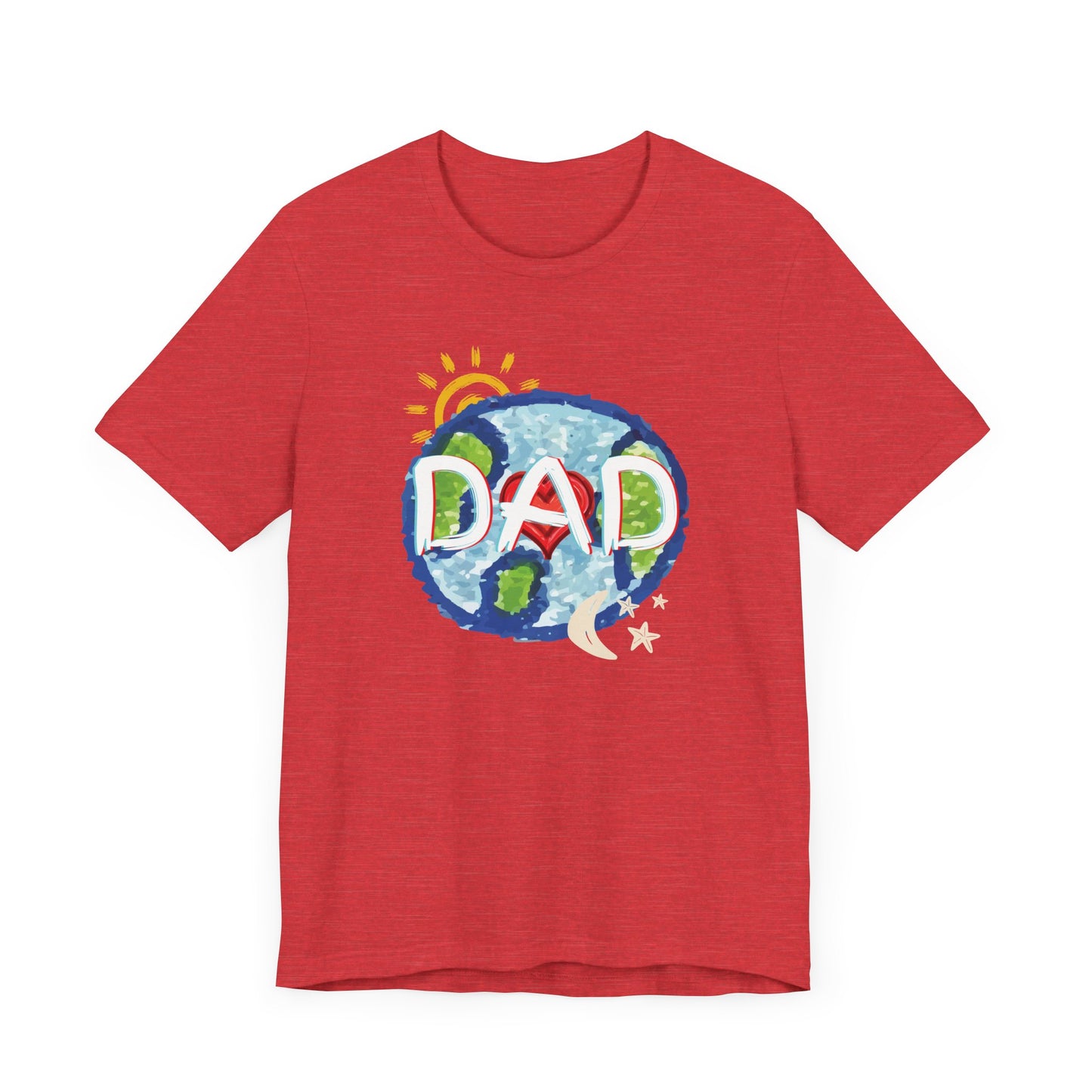 DAD Whole World Sun Moon Stars Heart Unisex Tee Fathers Day Gifts