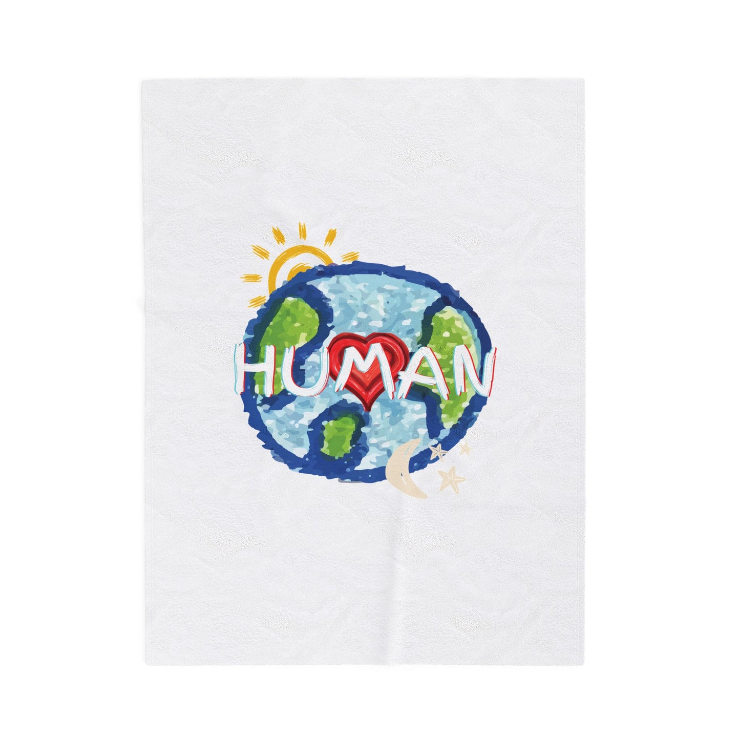 Human Colorful Velveteen Blanket, Cozy Throw, Home Decor, Gift, Bed Cover, Vibrant Couch Blanket, Gender Neutral, Birthday, Christmas