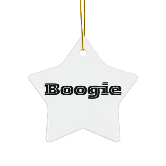Boogie White & Black Hanging Ornament, dance, decor, Circle Snowflake Heart Star, Holiday Gifts all ages Christmas men women teens friends