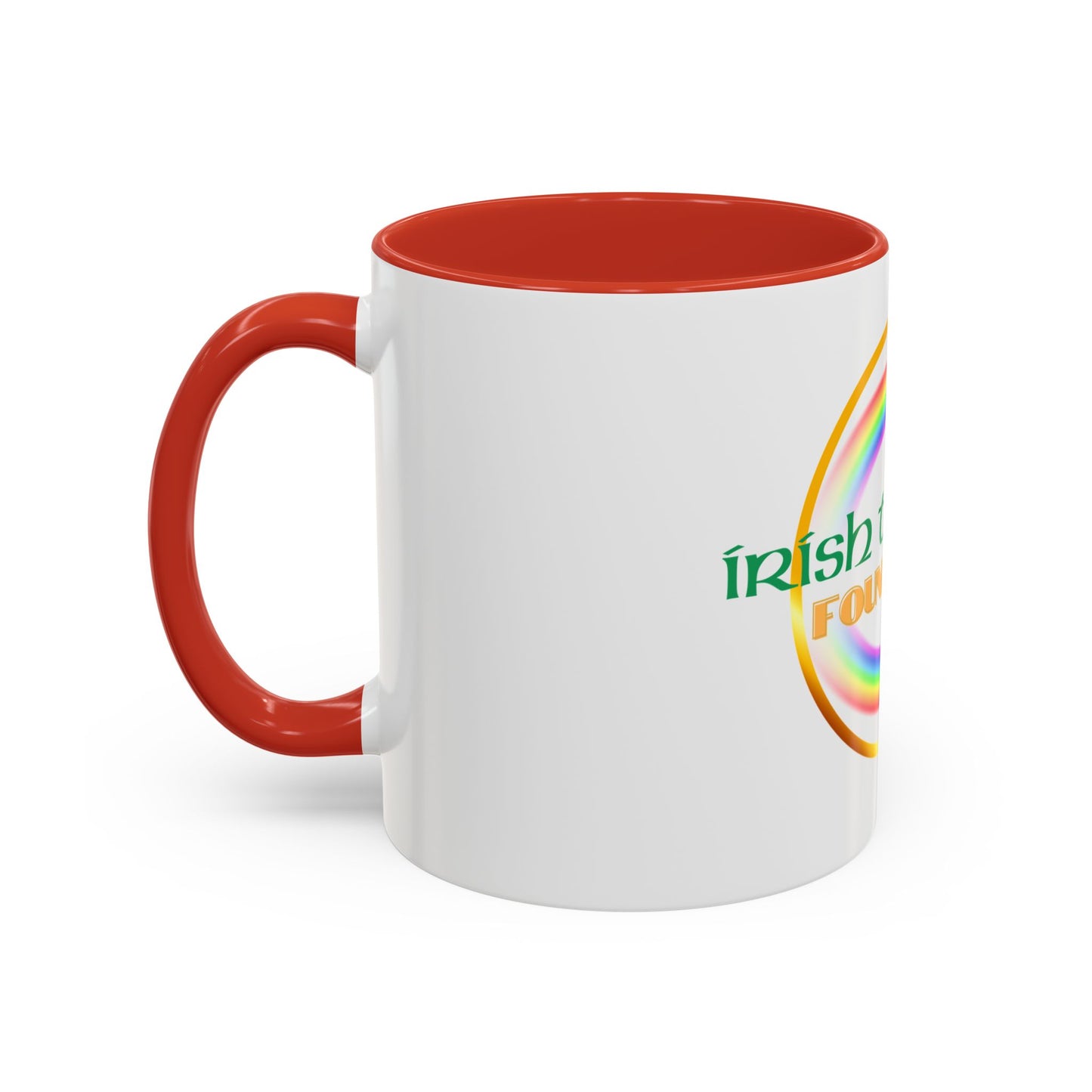 Coffee Mug - Irish Temper Found Here, Rainbow Design, BPA-Free Ceramic, St Patricks Gift