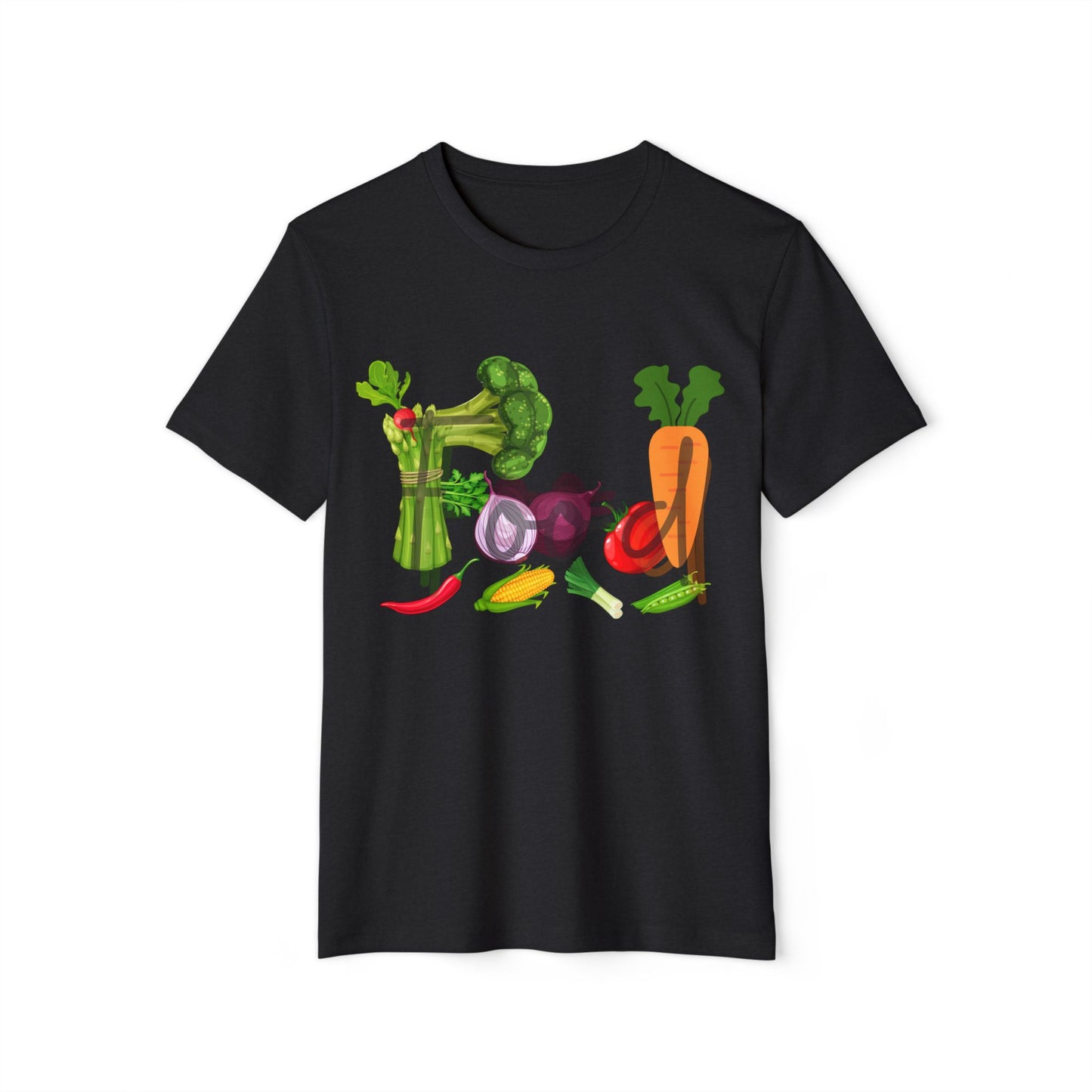 Vegetable Food Lover Recycled Unisex T-Shirt, Eco-Friendly Organic Tee, Foodie Gift, Sustainable Clothing, Plant-Based Fashion