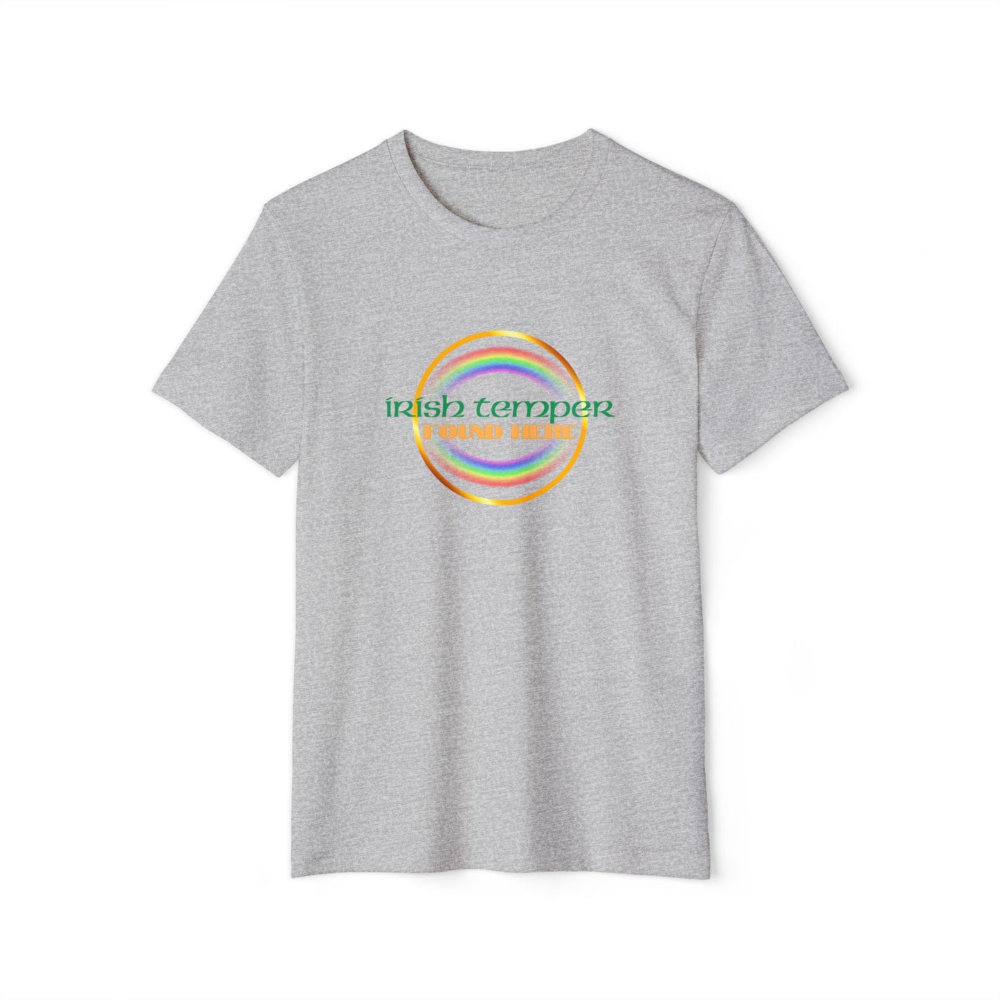 Irish Temper Recycled T-Shirt, St. Patrick's Day Tee, Eco-Friendly Unisex Top, Sustainable Clothing, Rainbow Apparel