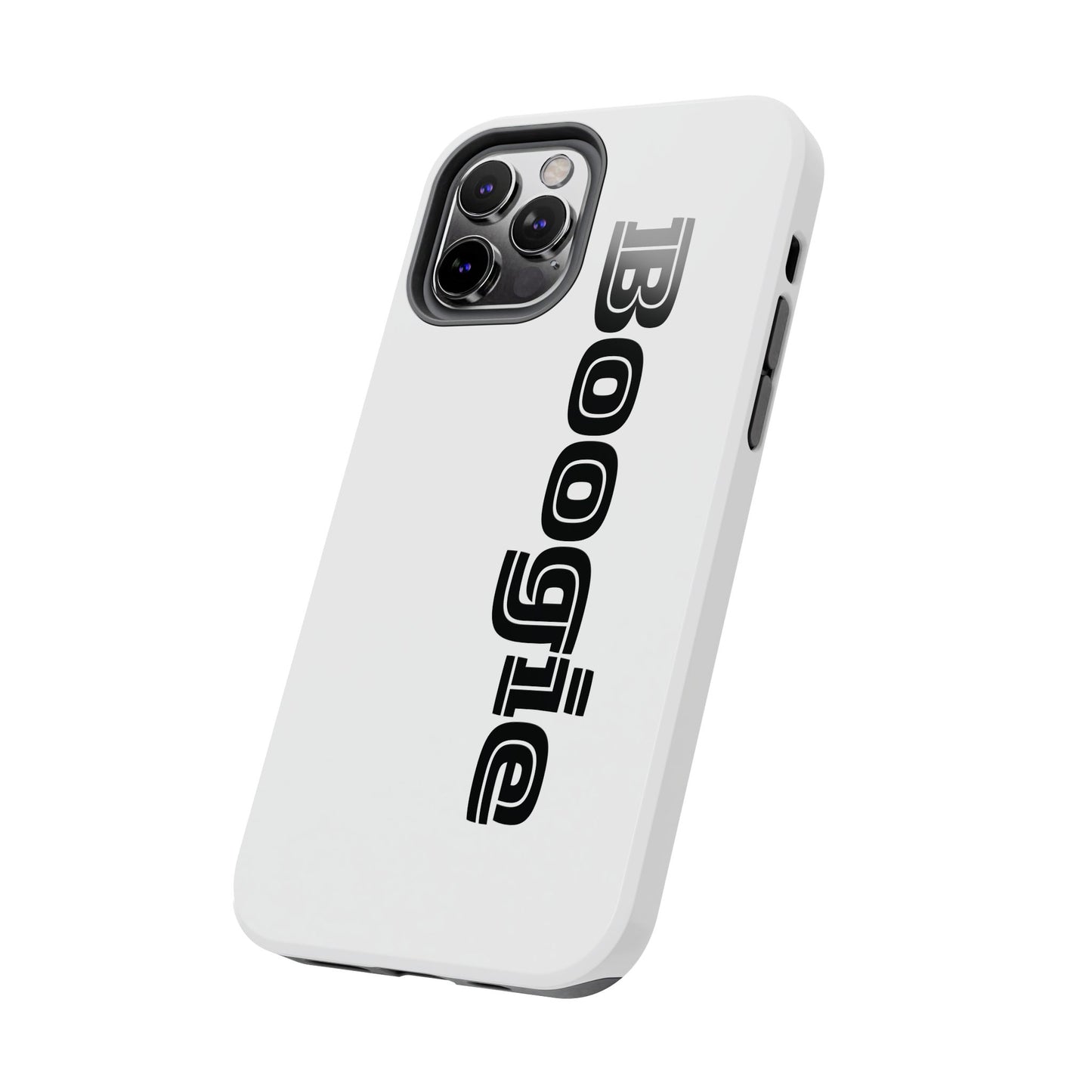 Boogie White Tough Phone Cases, iPhone Samsung cases, wireless charging, gender neutral women men friends kids teens gift birthday Christmas