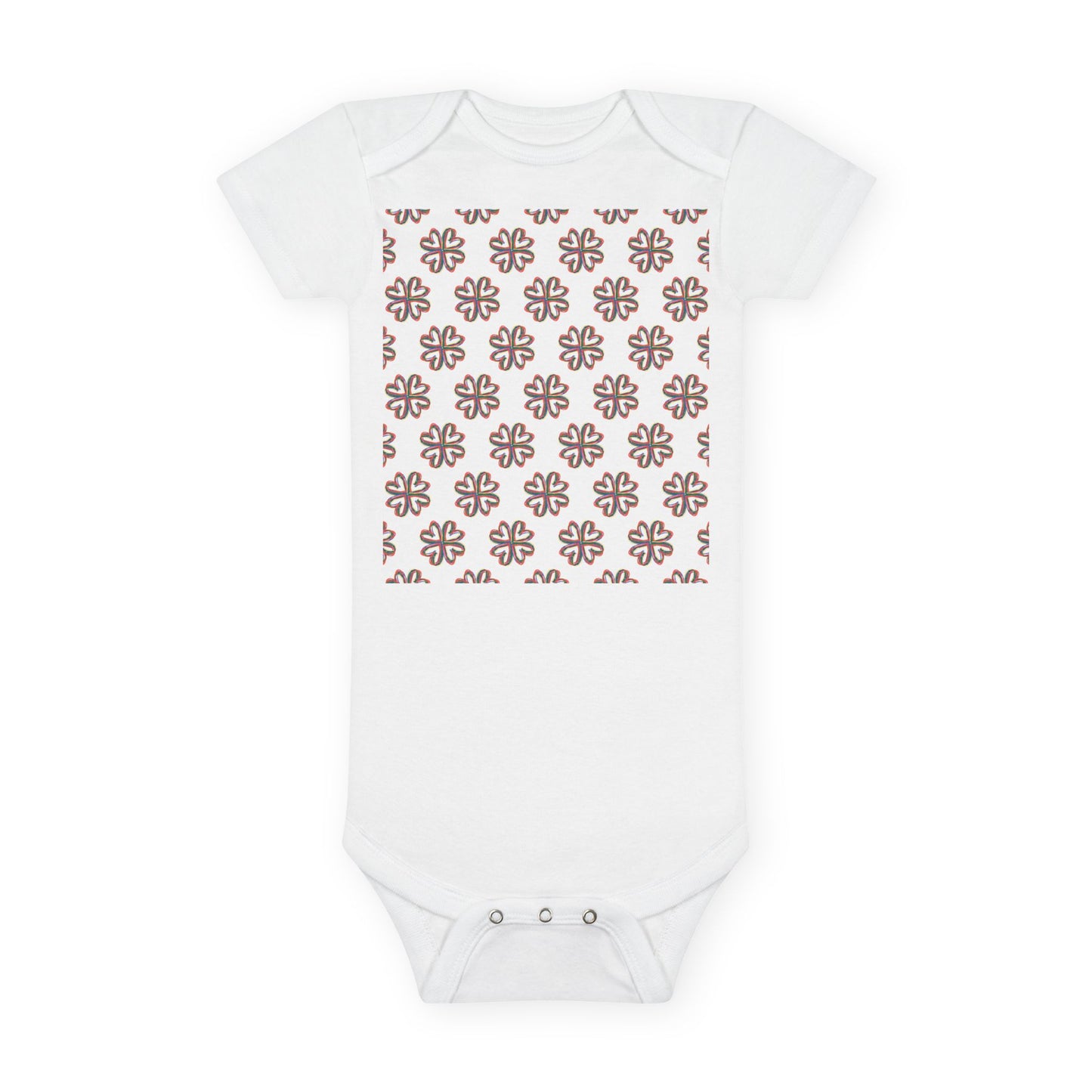 Colorful Floral Onesie® Organic Baby Bodysuit, 100 percent cotton, love, gender neutral, gift, boys, girls, birthday, baby shower, Christmas