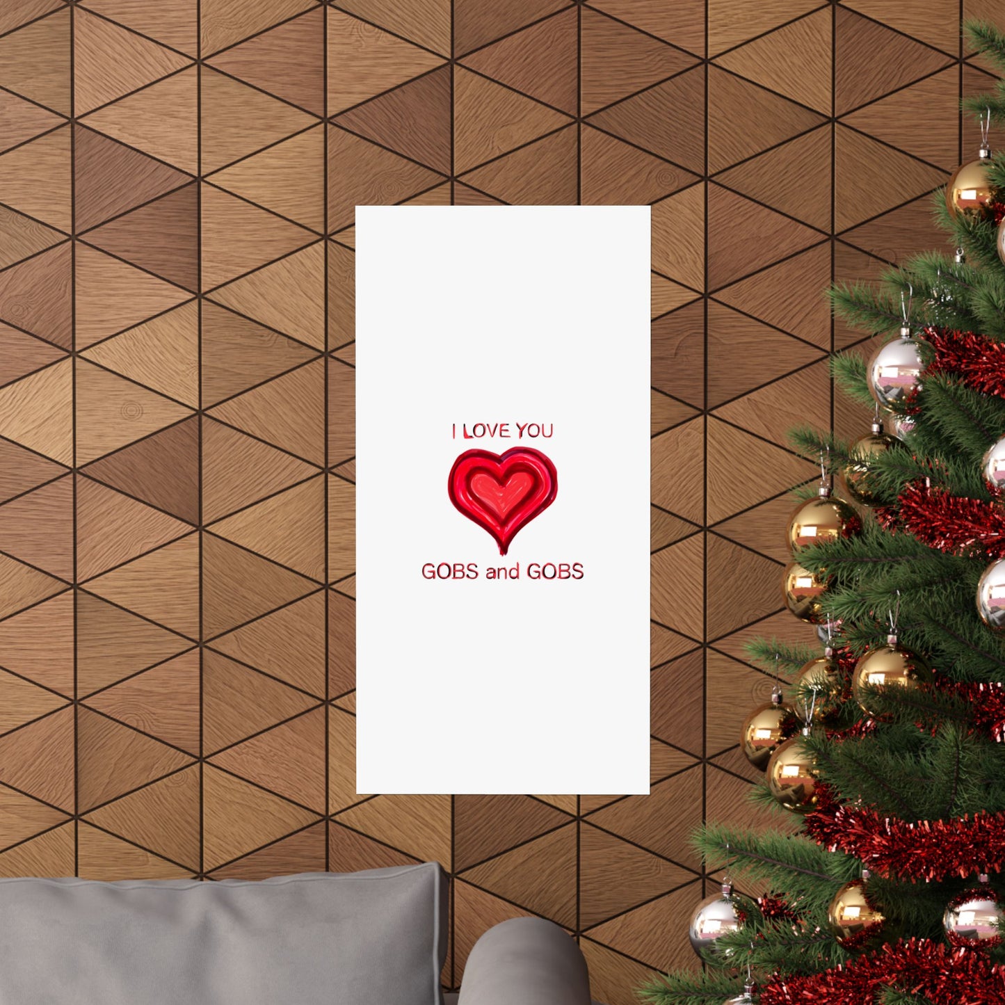 Heart I Love You Gobs and Gobs Matte Vertical Poster Wall Art, Framable Love Print, Romantic Home Decor Gift for Anniversary, Valentine's