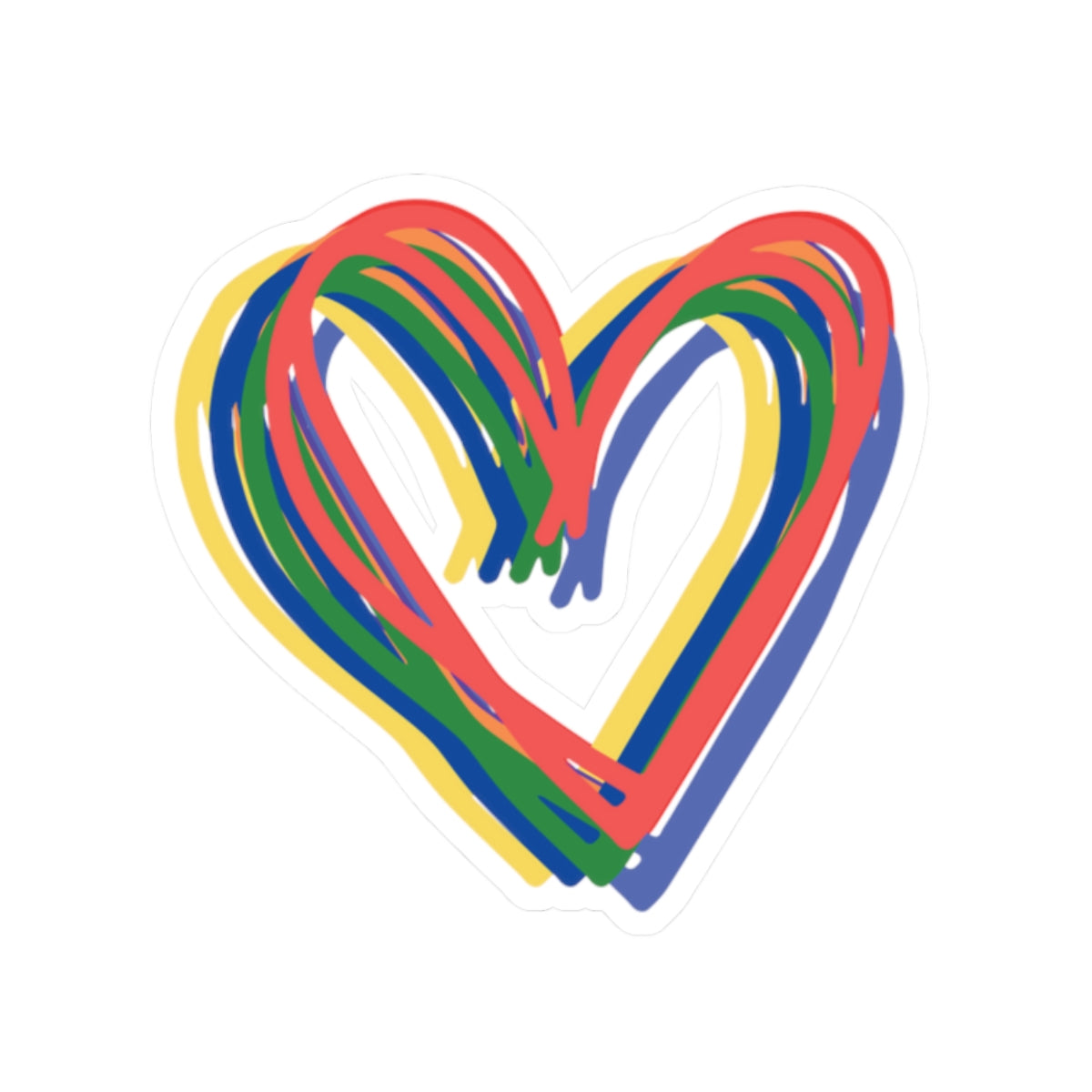 Rainbow Hearts Kiss-Cut Stickers - Colorful Heart Decals for Planners, Scrapbooking, Laptops, Water Bottles, and DIY Crafts
