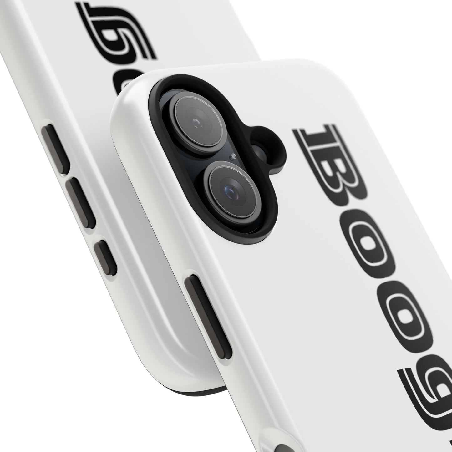 Boogie White Tough Phone Cases, iPhone Samsung cases, wireless charging, gender neutral women men friends kids teens gift birthday Christmas