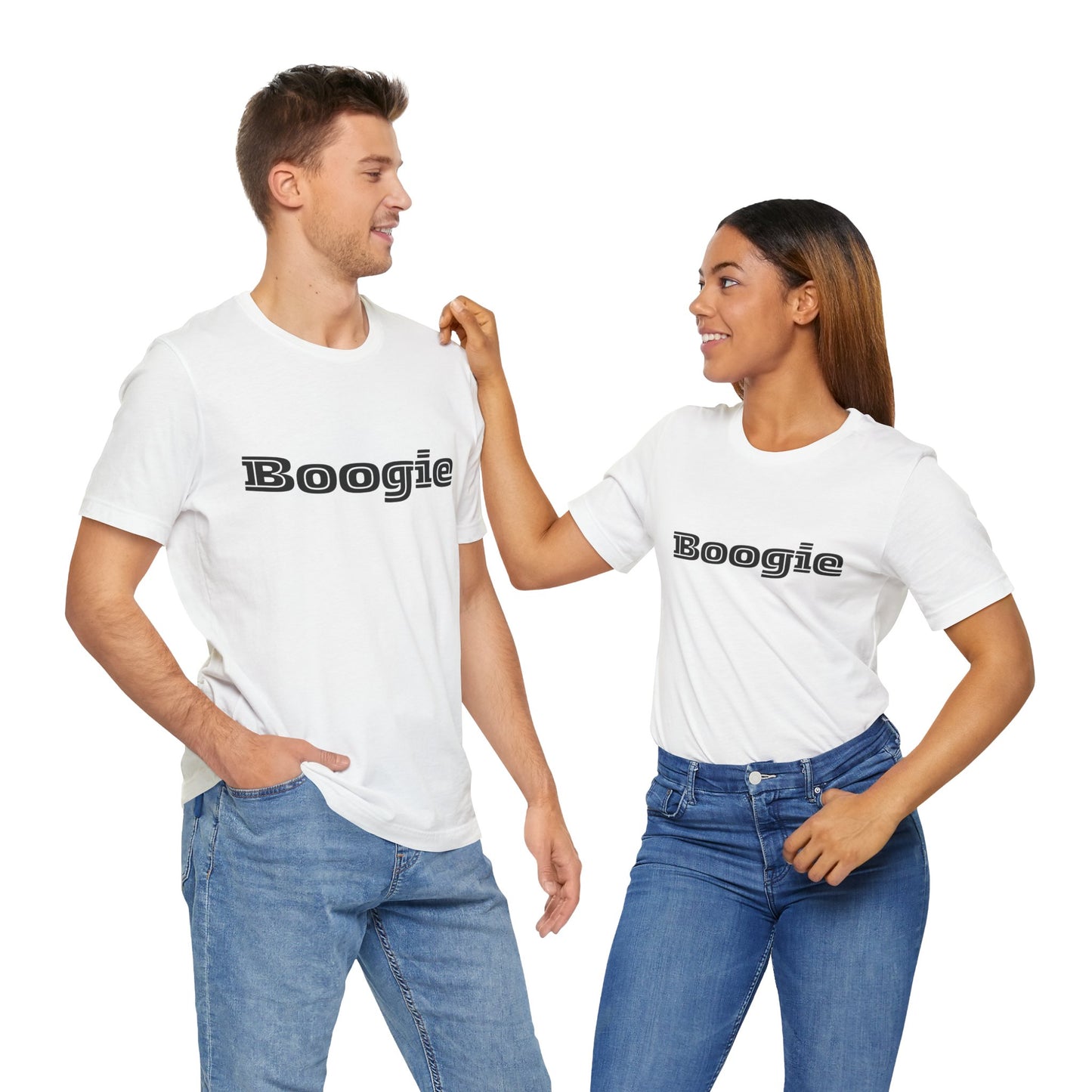 Boogie Black or White Unisex Fun Shirts, Dance, Gift, Comfy, Soft, Casual, Gender Neutral, Short Sleeve Tee, Women, Men, Teens, Friends