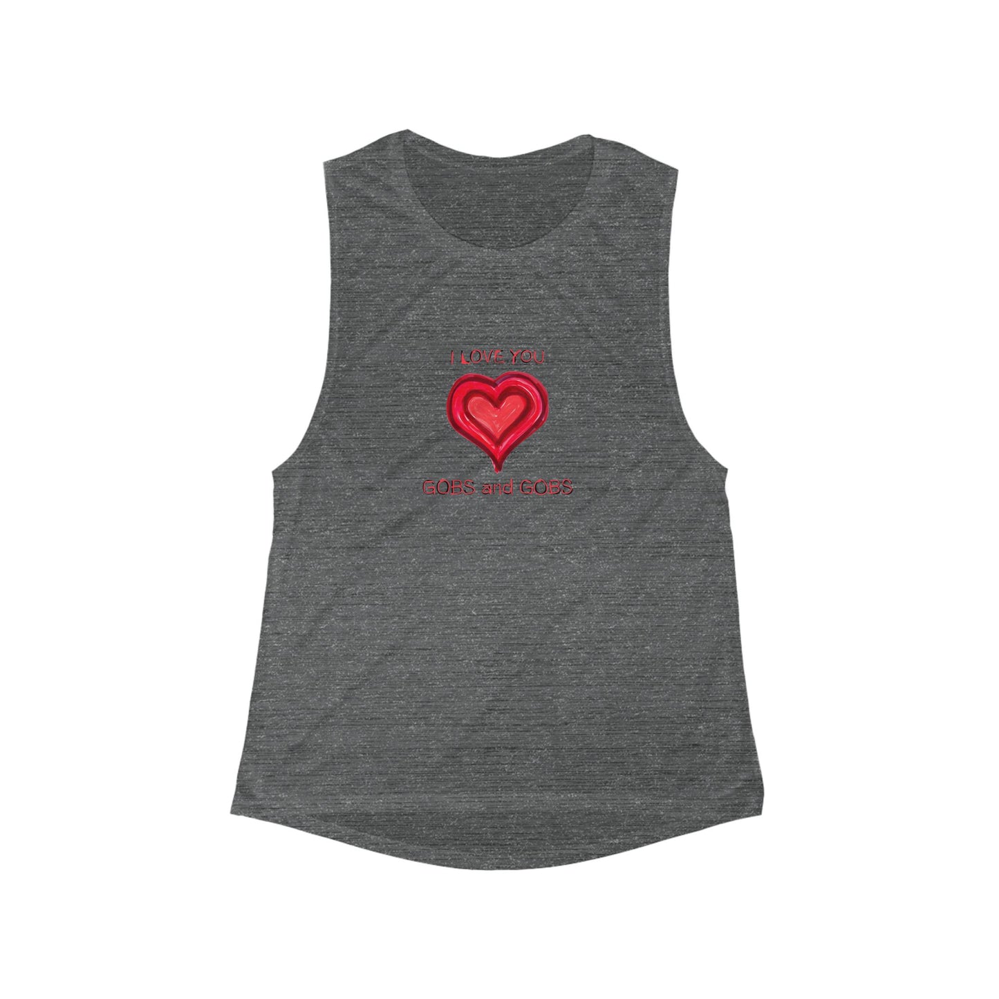 Heart I Love You Gobs and Gobs Tank Top, Women's Flowy Shirt, Valentine's Day Tank, Workout Tank, Yoga Top, Beach Coverup