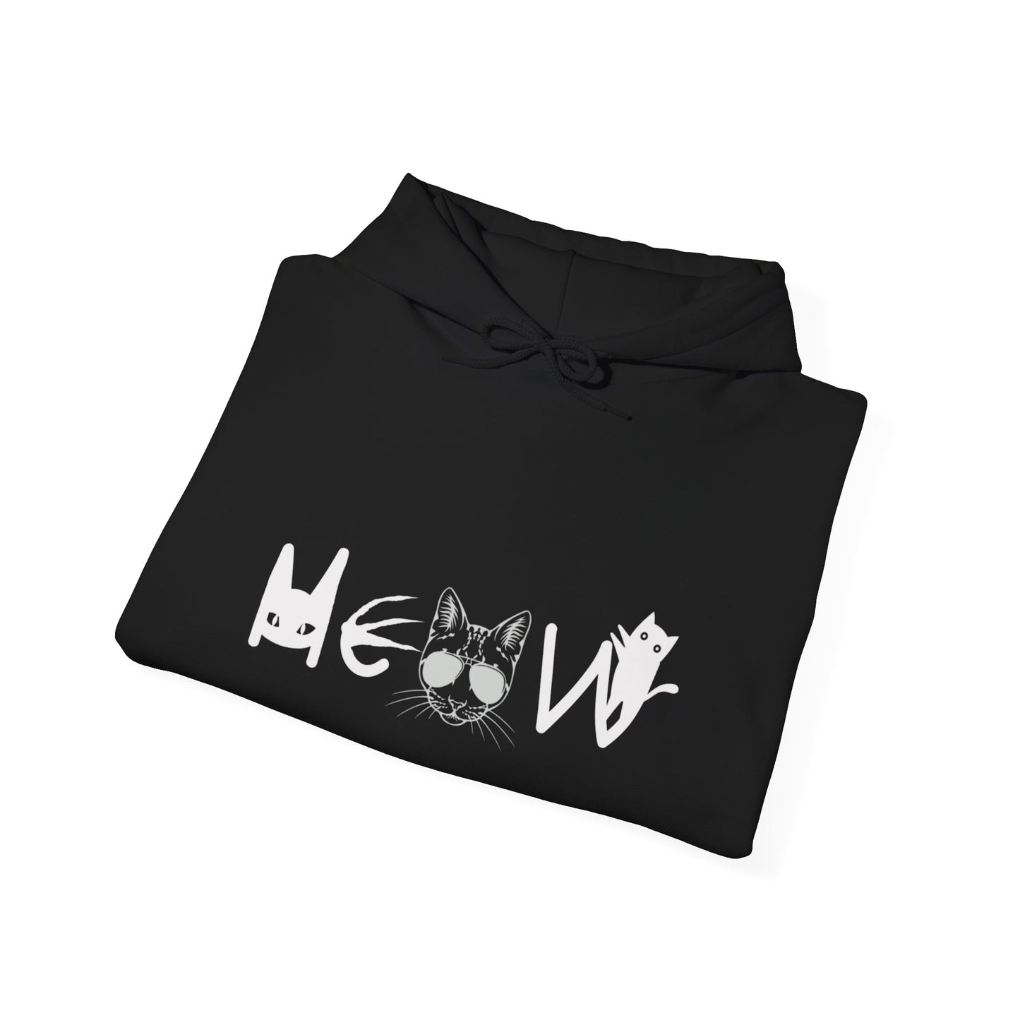 Meow Unisex Heavy Blend™ Hooded Sweatshirt, cats, sassy, fun, gender neutral, Halloween, election, Gift, Comfy, Soft, Warm, Hoodie, Pullover