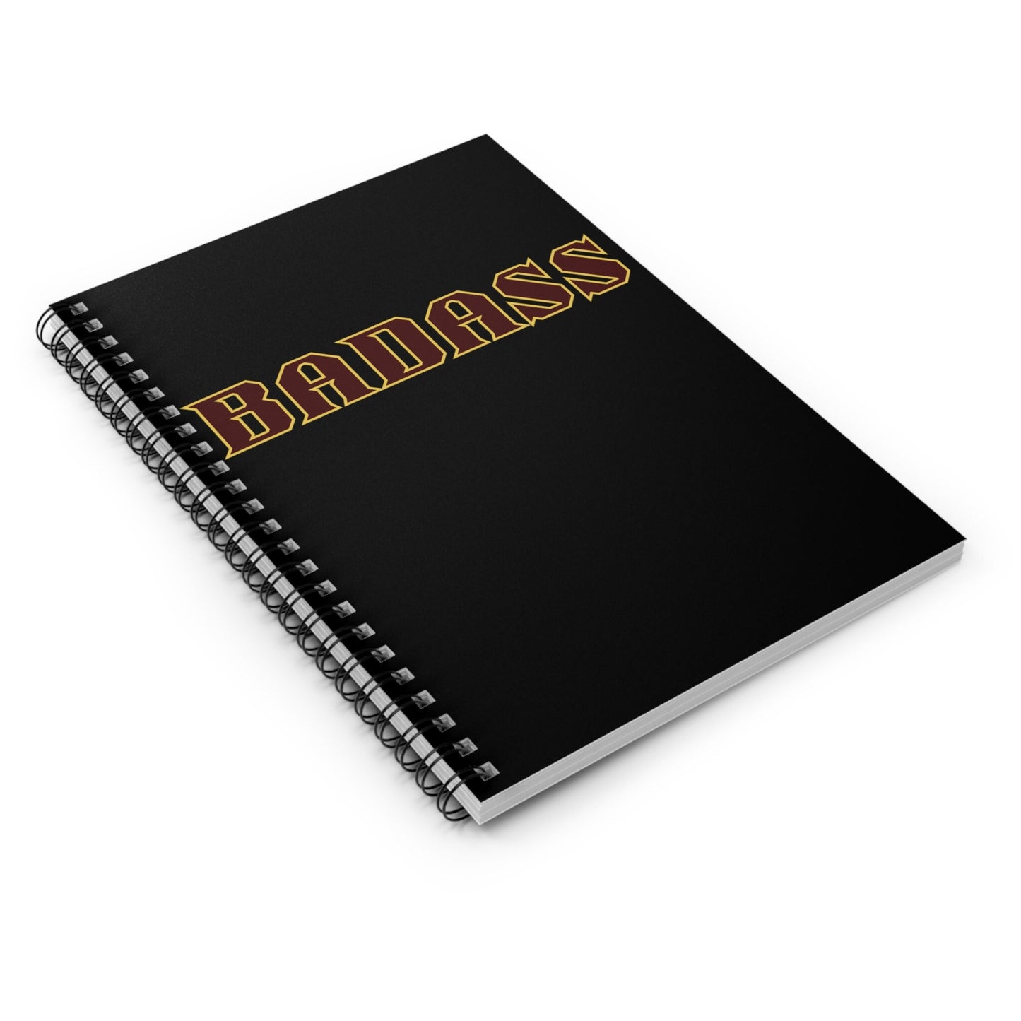 Badass Black Spiral Notebook, Ruled Line, strong, confident, bold, empowered, gender neutral, journal, lists, gift, teens, adults, friends