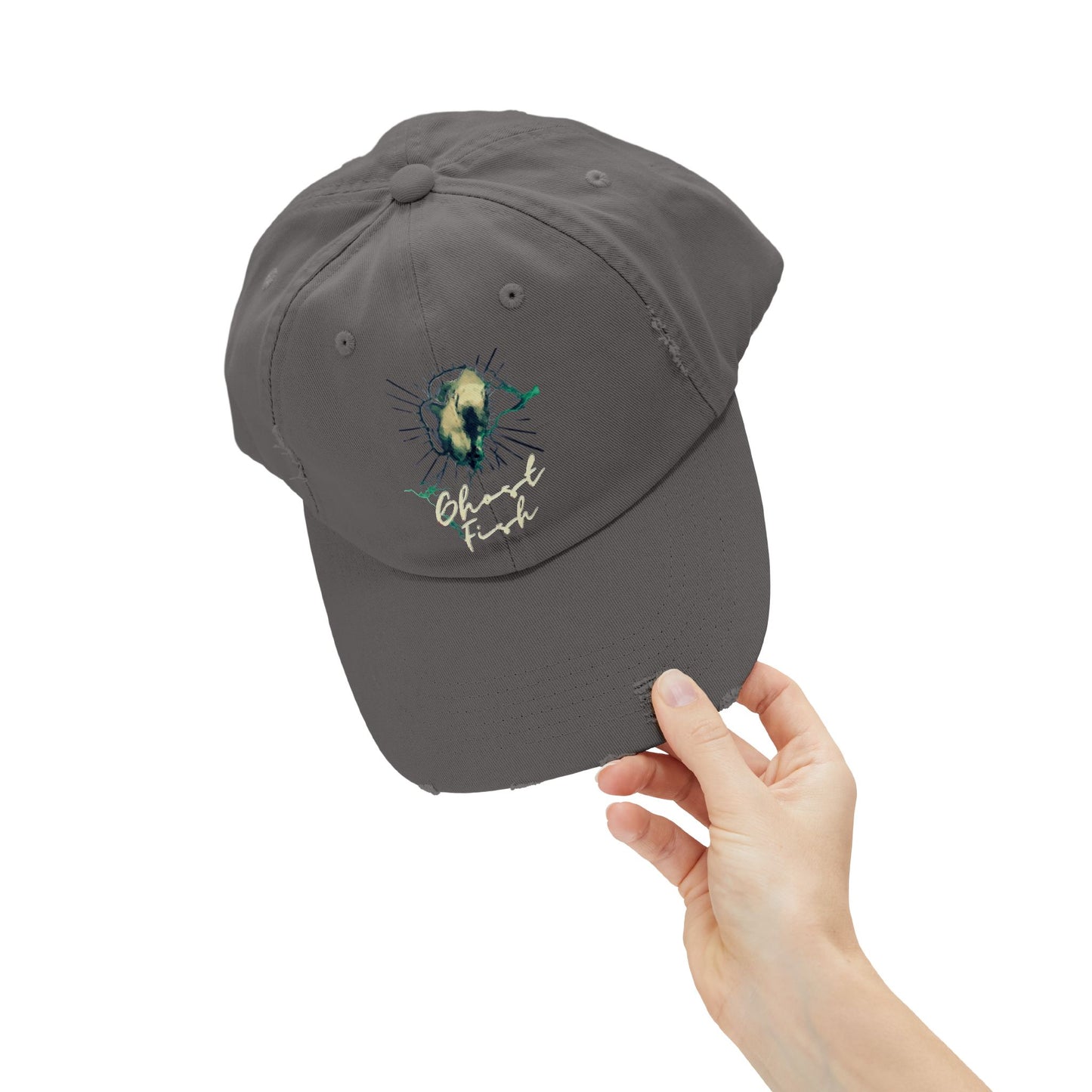 Ghost Fish Unisex Distressed Cap