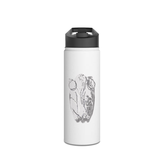 White Frog White Stainless Steel Water Bottle, Animals, Amphibians, Nature, Exercise, Eco Friendly, Gender Neutral, Men, Women, Kids, Gifts