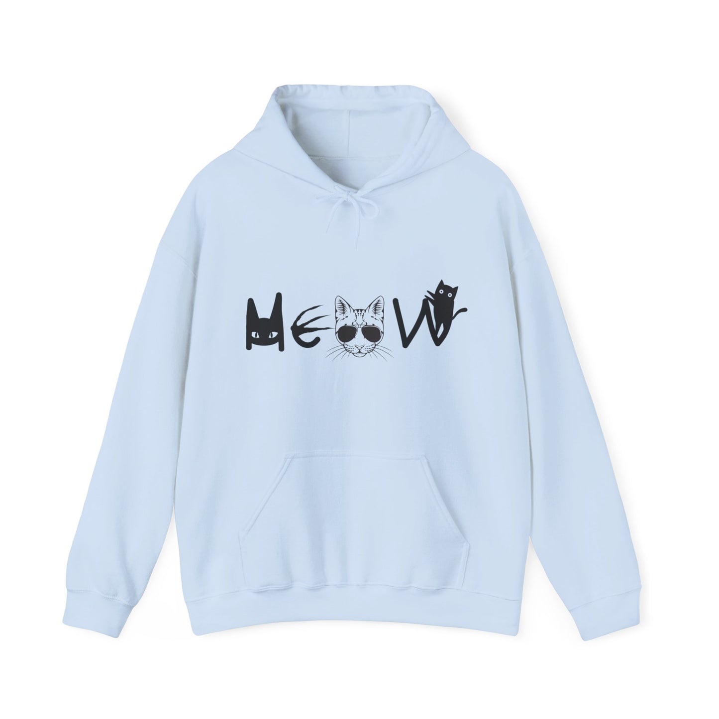 Meow Unisex Heavy Blend™ Hooded Sweatshirt, cats, sassy, fun, gender neutral, Halloween, election, Gift, Comfy, Soft, Warm, Hoodie, Pullover
