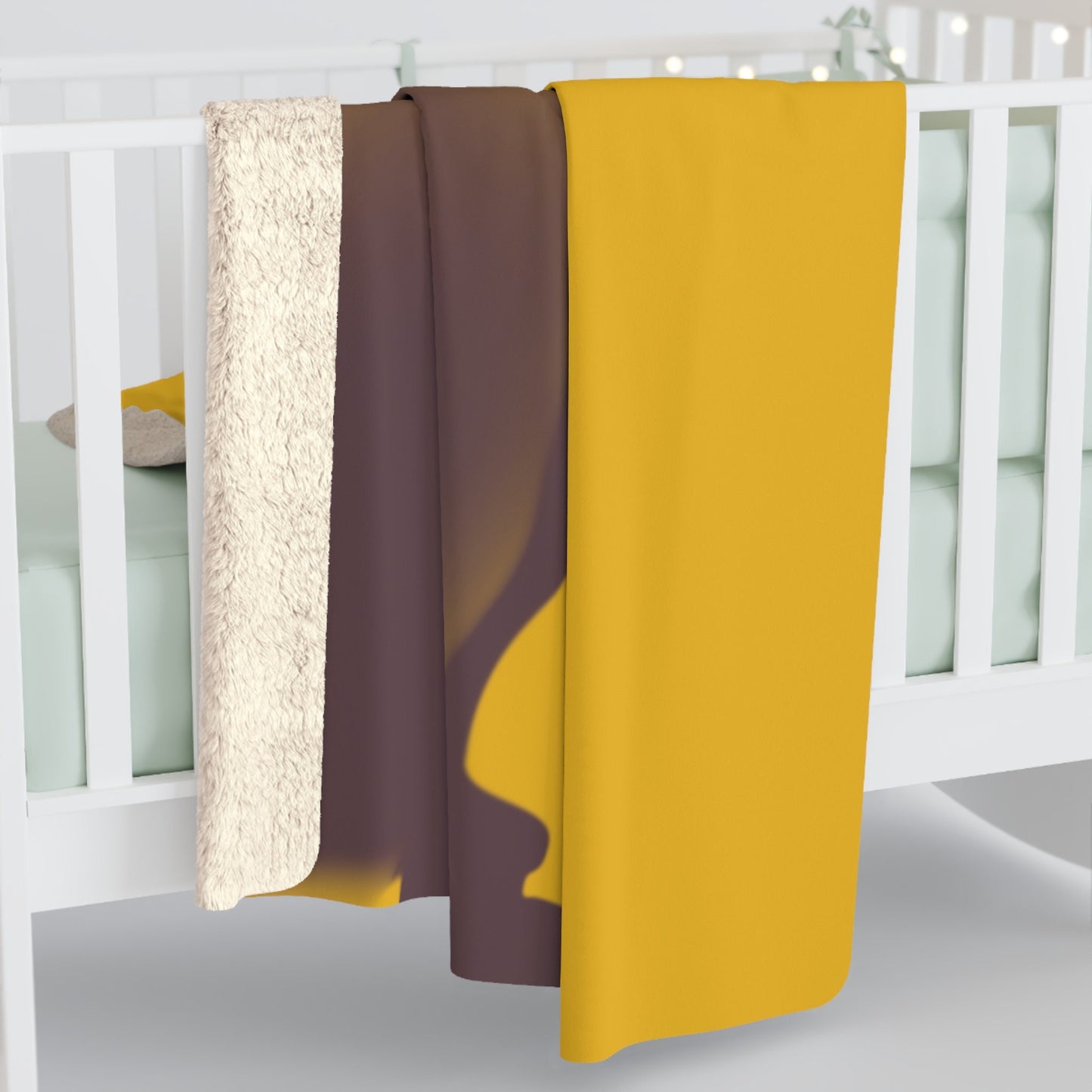 Rabbit Moon Yellow Sherpa Fleece Blanket, Bunny, Sleep, Calm, Home Decor, Warm, Soft, Cozy, Gender Neutral, Gift, Throw, 50x60 60x80