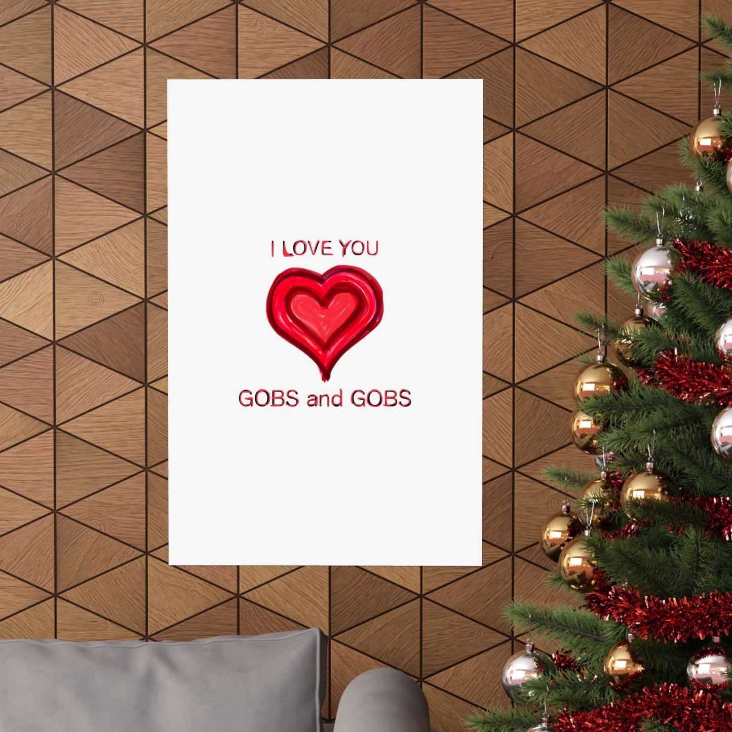 Heart I Love You Gobs and Gobs Matte Vertical Poster Wall Art, Framable Love Print, Romantic Home Decor Gift for Anniversary, Valentine's