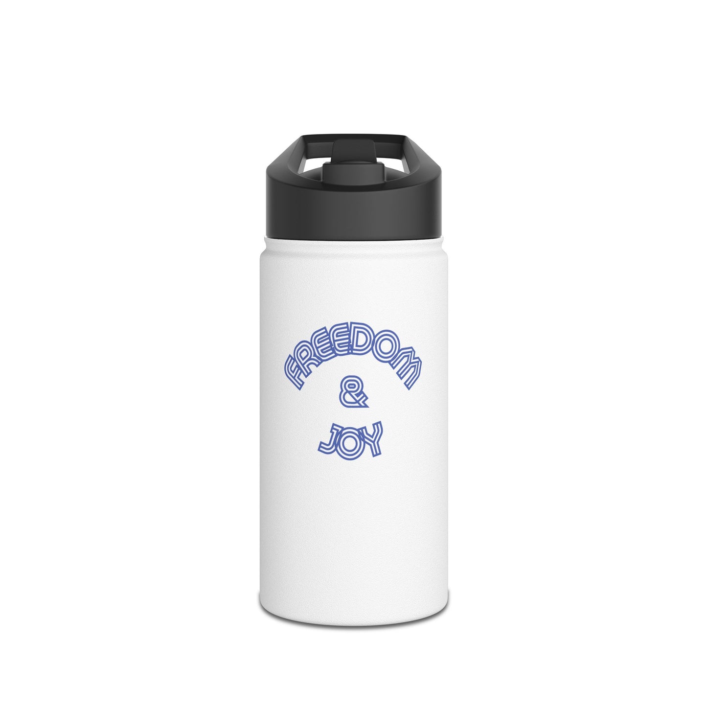 Freedom & Joy White Stainless Steel Water Bottle, America, Equality, Love, Election, Political, Vote, Gift, Exercise, Workout, Eco BPA-free