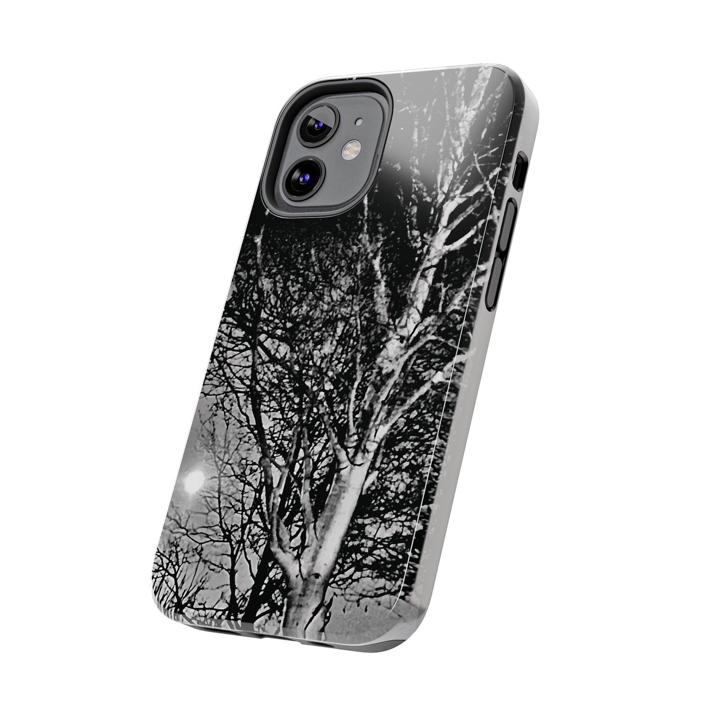 Worm Moon Night Trees Tough Phone Cases, iPhone & Samsung cases, wireless charging, trees, nature, spooky, original photo, gifts, Halloween