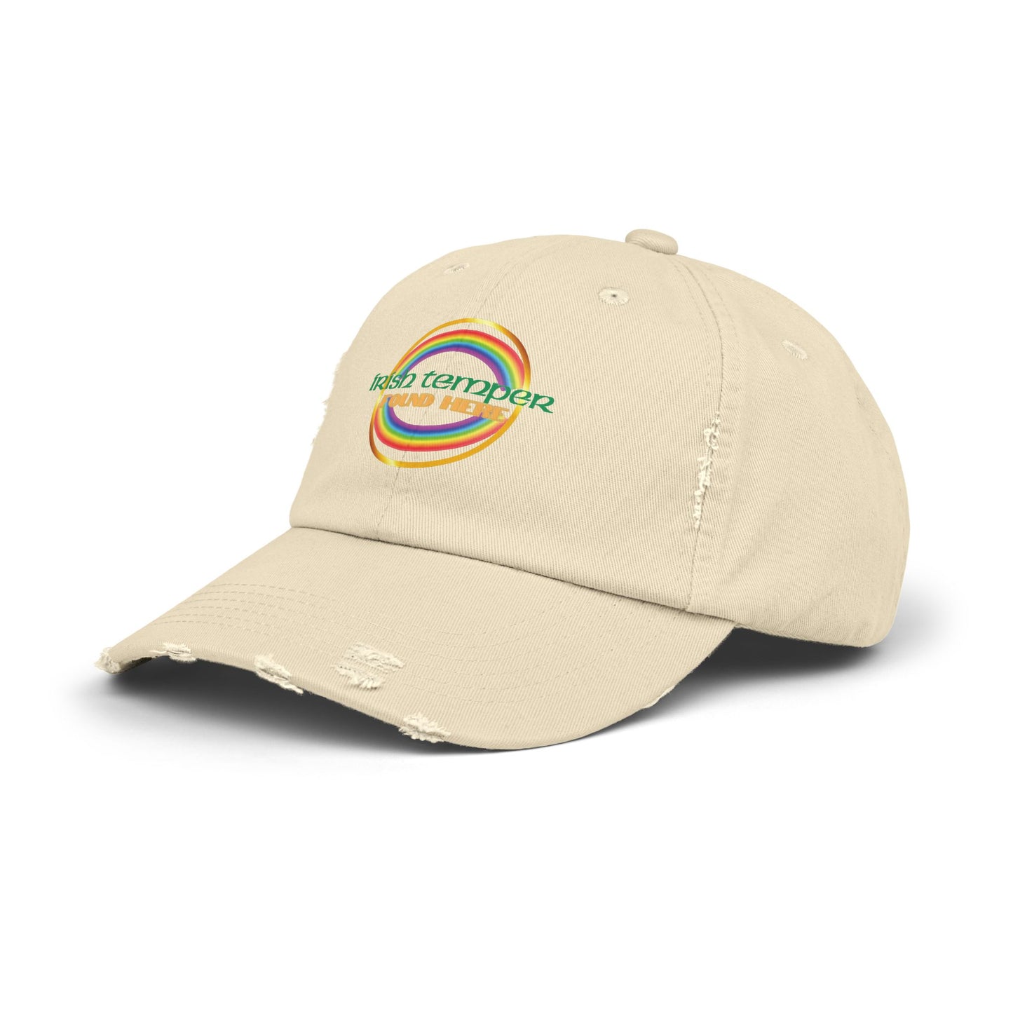 Irish Temper Found Here Funny Unisex Distressed Cap