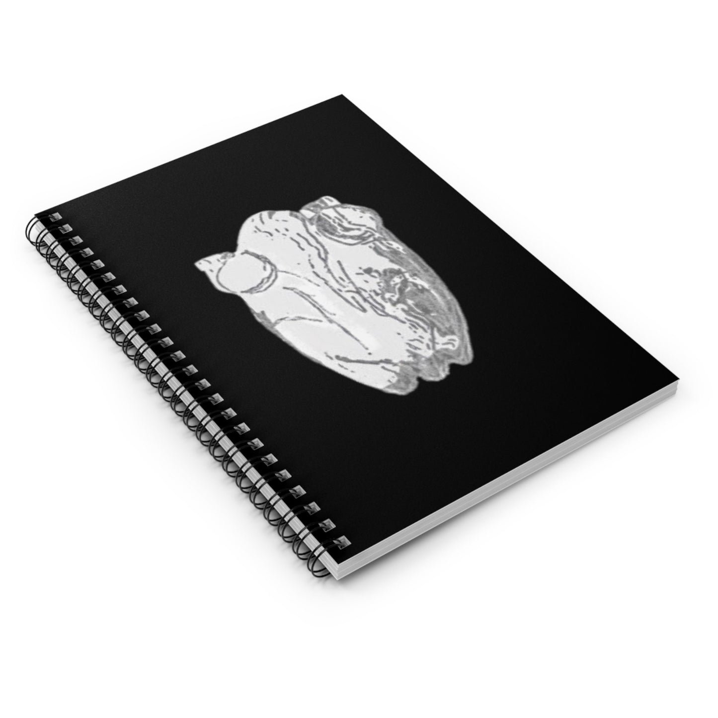 White Frog Black Spiral Notebook, Ruled Line, animals, amphibians, nature, gender neutral, journal, gift, teens, adults, kids, friends