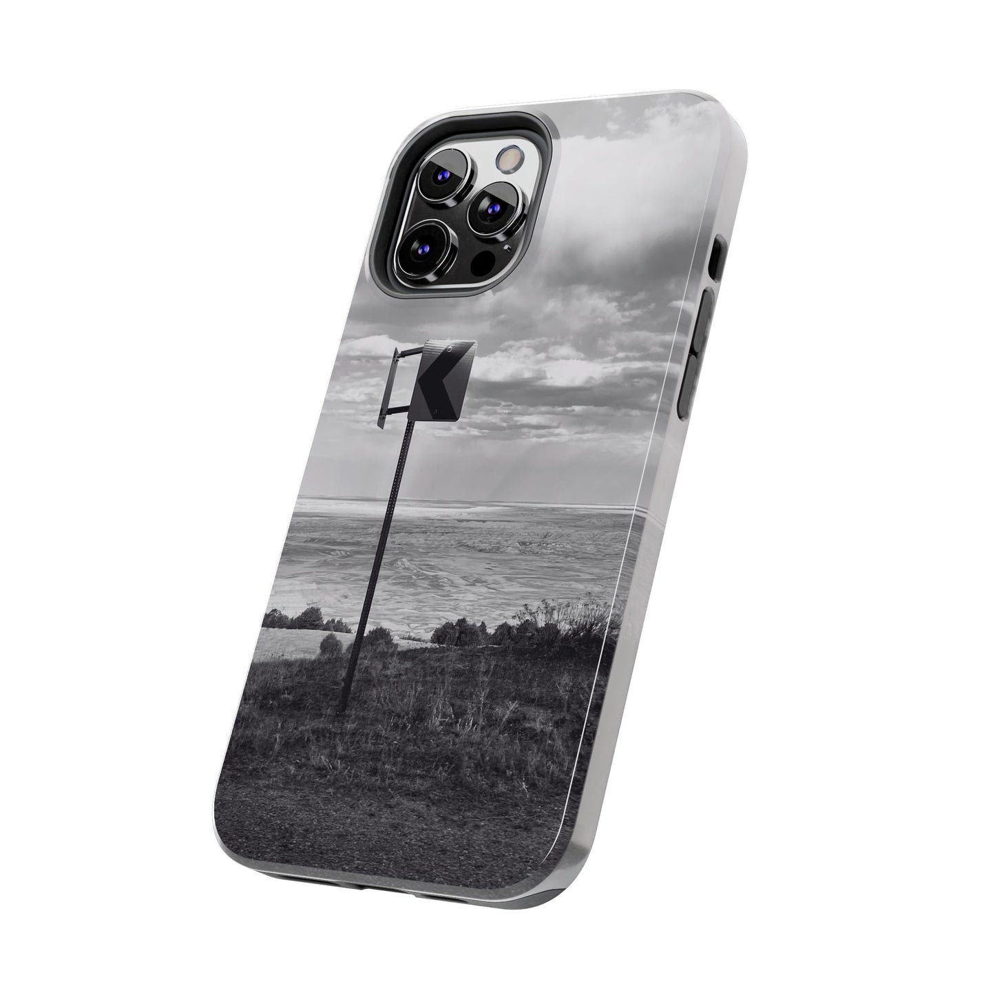 Road Sign Tough Phone Cases, iPhone & Samsung cases, wireless charging, black and white photo, nature, original art, gift birthday Christmas