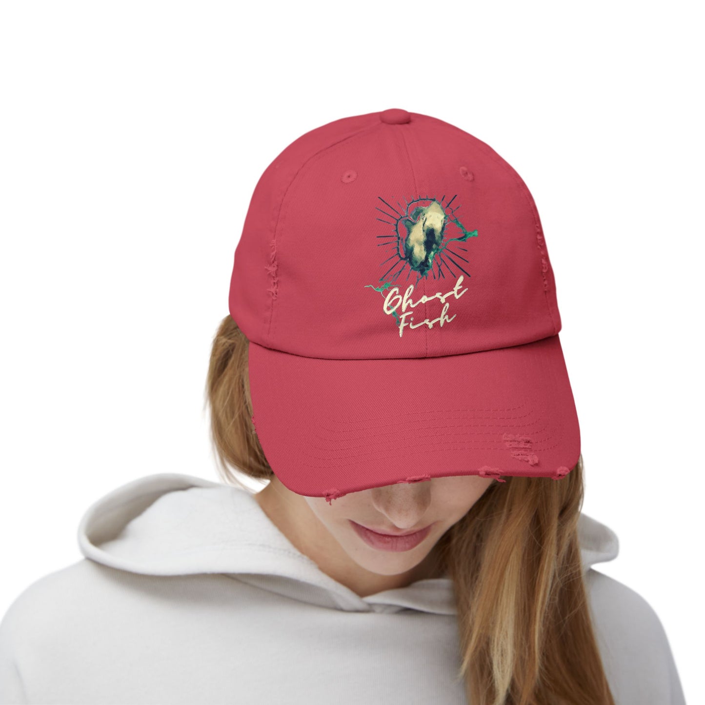 Ghost Fish Unisex Distressed Cap