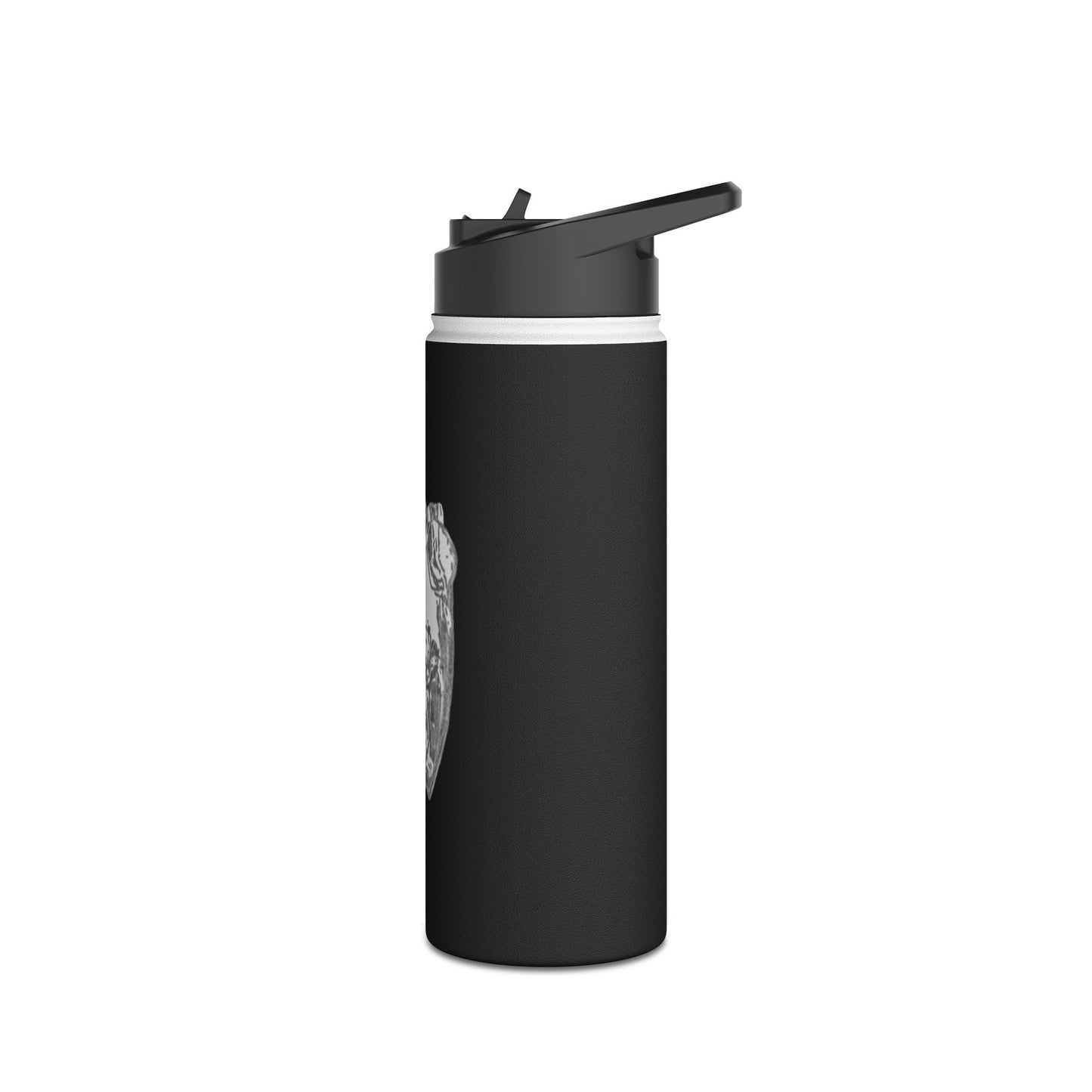 White Frog Black Stainless Steel Water Bottle, Animals, Amphibians, Nature, Exercise, Eco Friendly, Gender Neutral, Men, Women, Kids, Gifts
