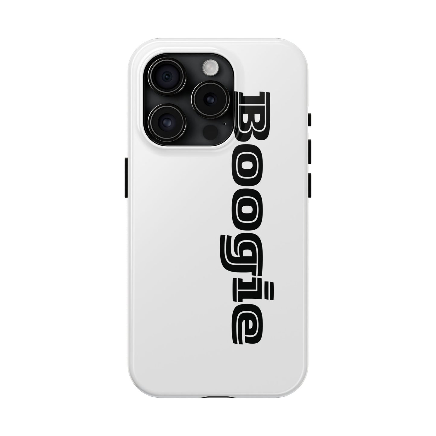 Boogie White Tough Phone Cases, iPhone Samsung cases, wireless charging, gender neutral women men friends kids teens gift birthday Christmas