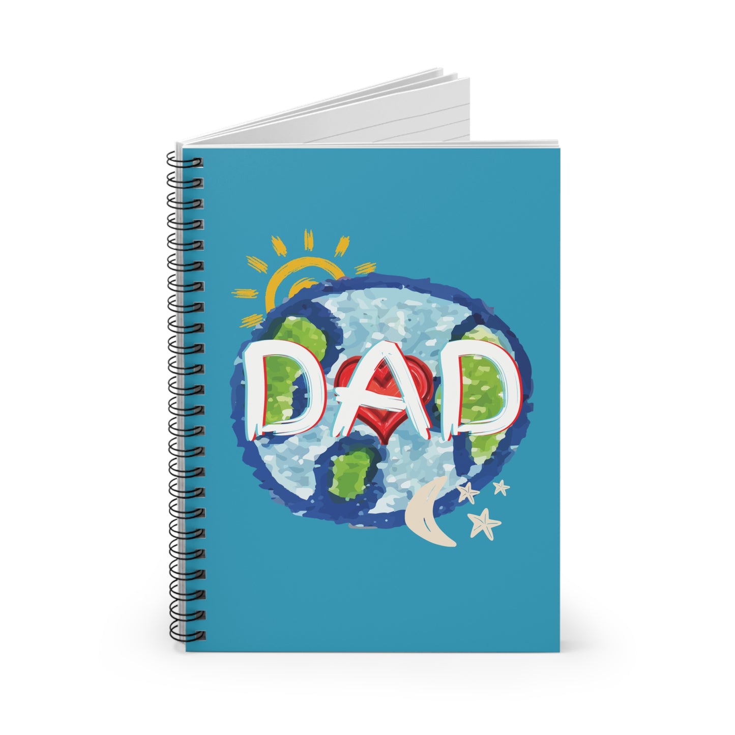 Spiral Notebook - DAD Turquoise Ruled Line