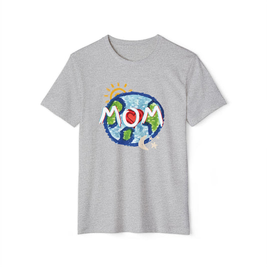 Mom Whole World Sun, Moon, Stars Heart Unisex Recycled Organic T-Shirt, Eco-Friendly Tee, Family Gift, Celestial Shirt