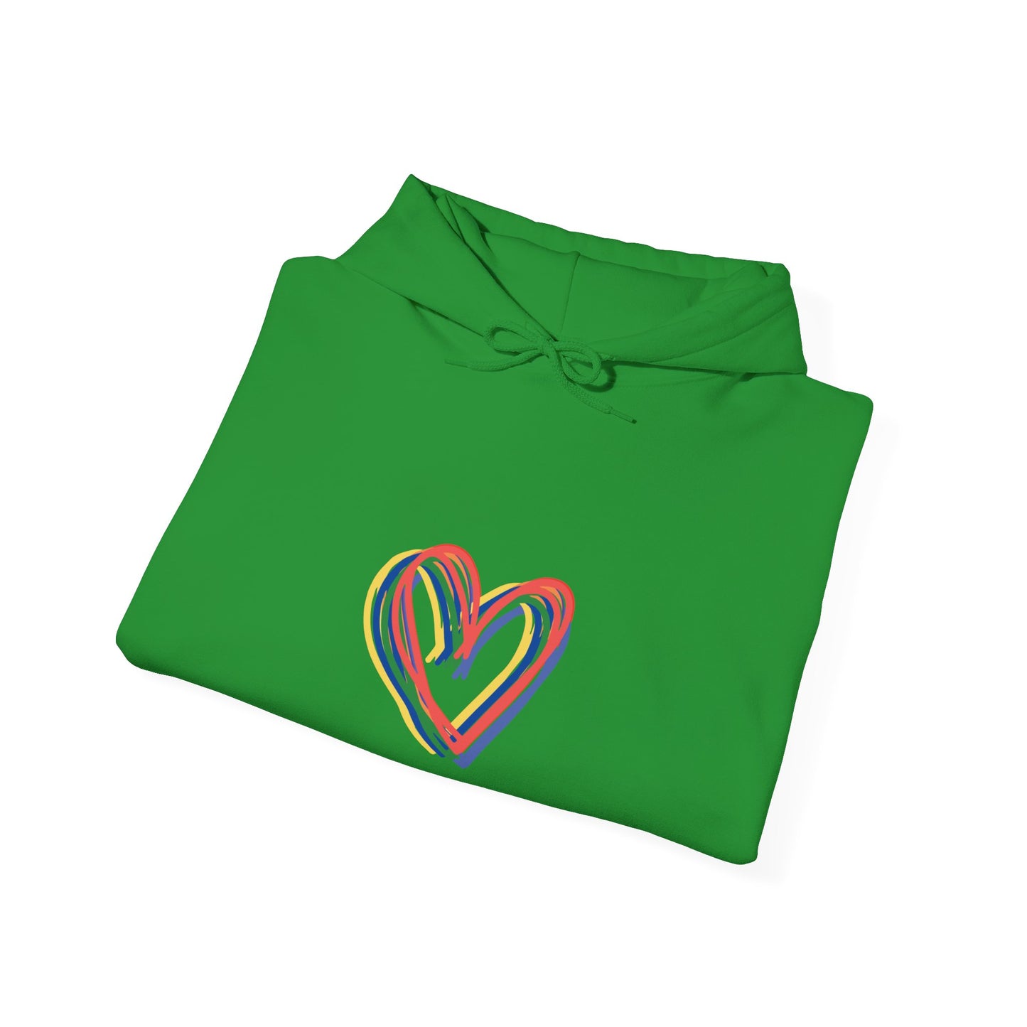 Rainbow Hearts Unisex Heavy Blend™ Hooded Sweatshirt, Love, Pride, hoodie, warm, soft, gift, gender neutral, men, women, teens, Valentines