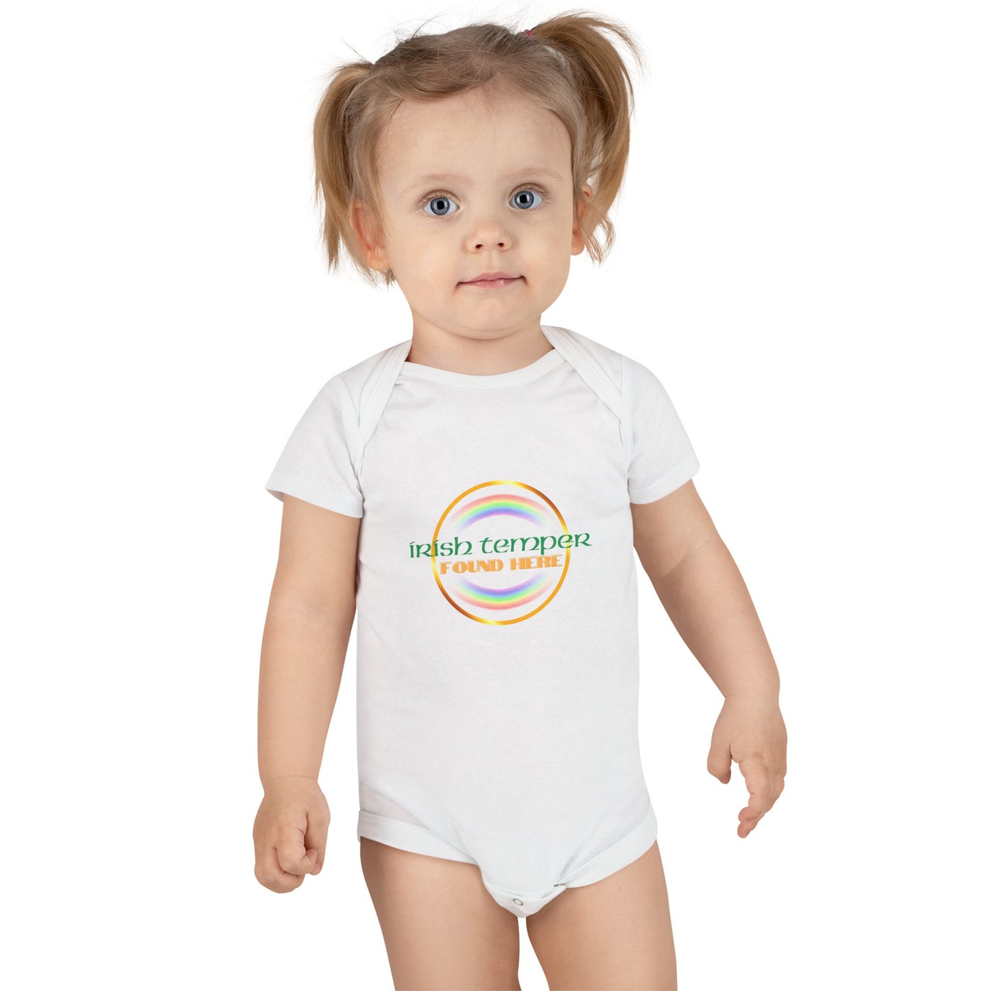 Irish Temper Found Here Onesie® Organic Baby Bodysuit, 100 percent cotton, rainbow, funny, gender neutral, gift, boys, girls, St Patricks