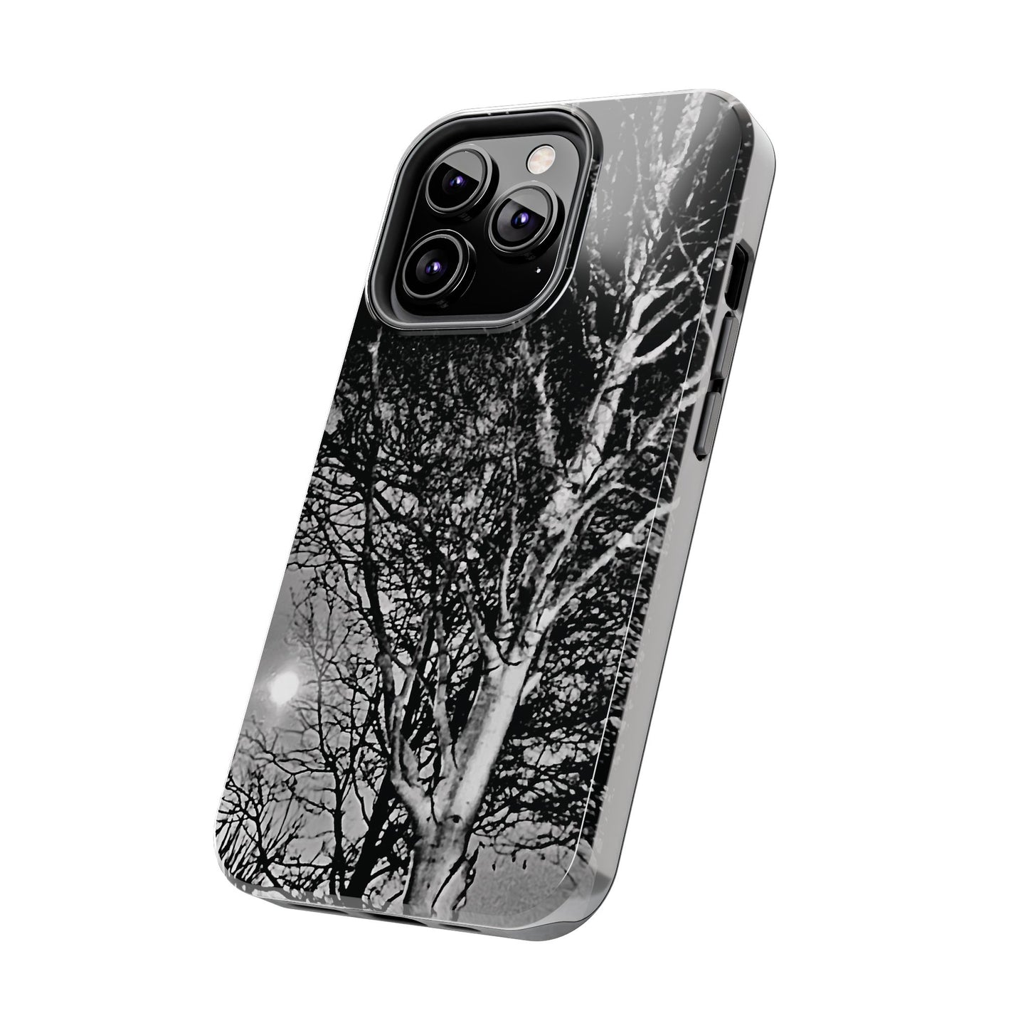 Worm Moon Night Trees Tough Phone Cases, iPhone & Samsung cases, wireless charging, trees, nature, spooky, original photo, gifts, Halloween