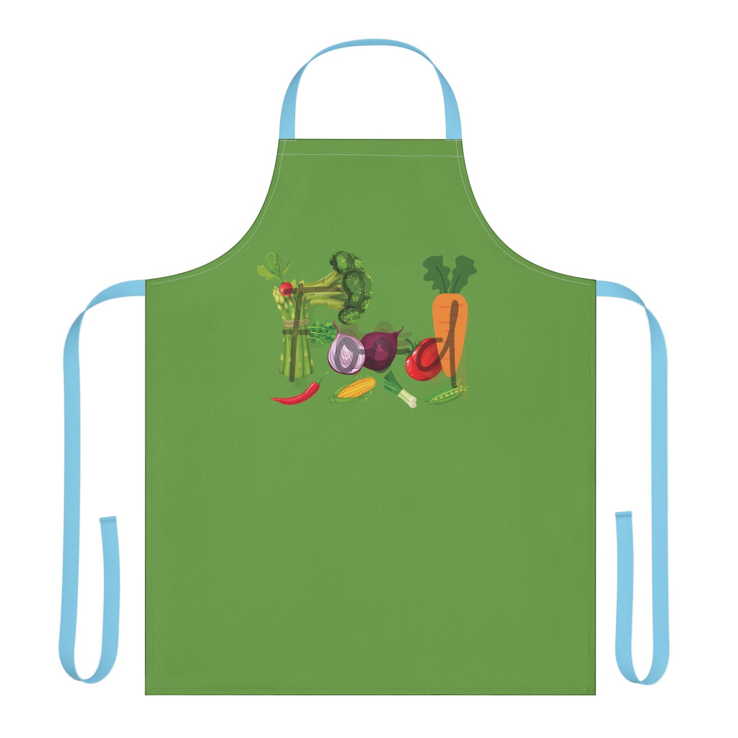 Food Unisex Chefs Apron, Grilling, Cooking, Baking, BBQ, Kitchen, Vegetables, Healthy, Tie Straps, Gifts, Women, Men, Friends, Teens