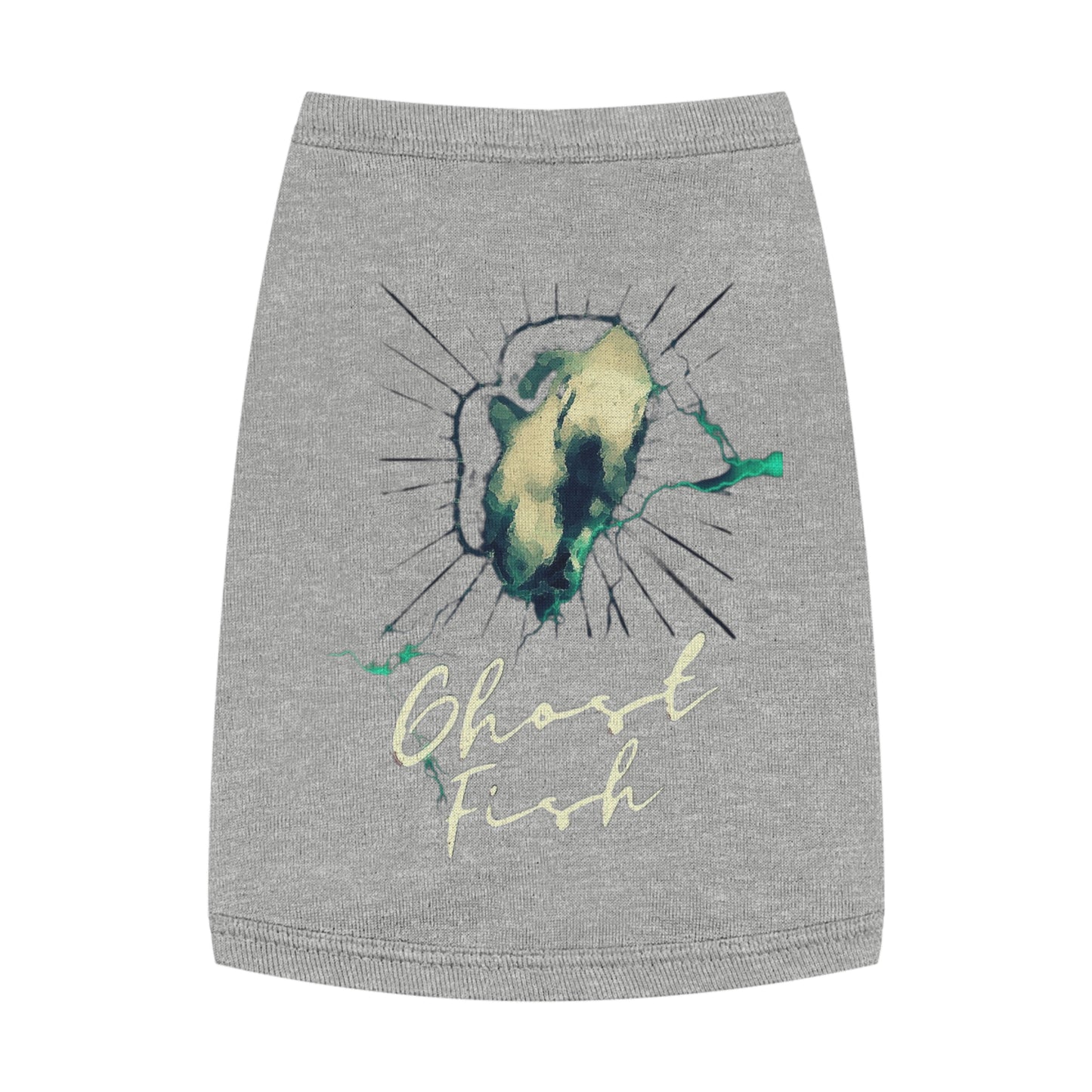 Ghost Fish Pet Tank Top, funny dog clothes, gifts, goofy, pet fashions, attitude, cotton, dog shirts, cat shirts, Halloween