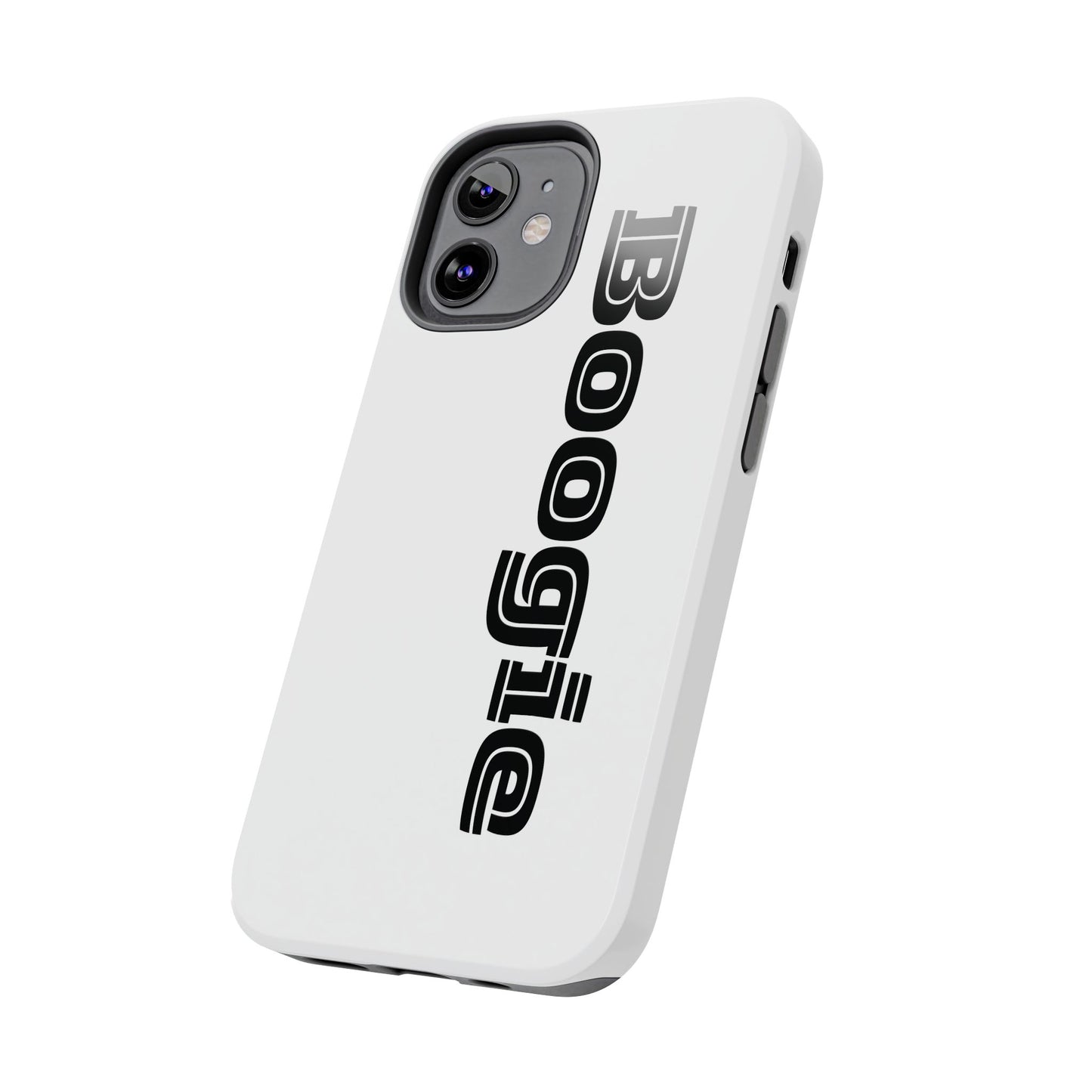 Boogie White Tough Phone Cases, iPhone Samsung cases, wireless charging, gender neutral women men friends kids teens gift birthday Christmas