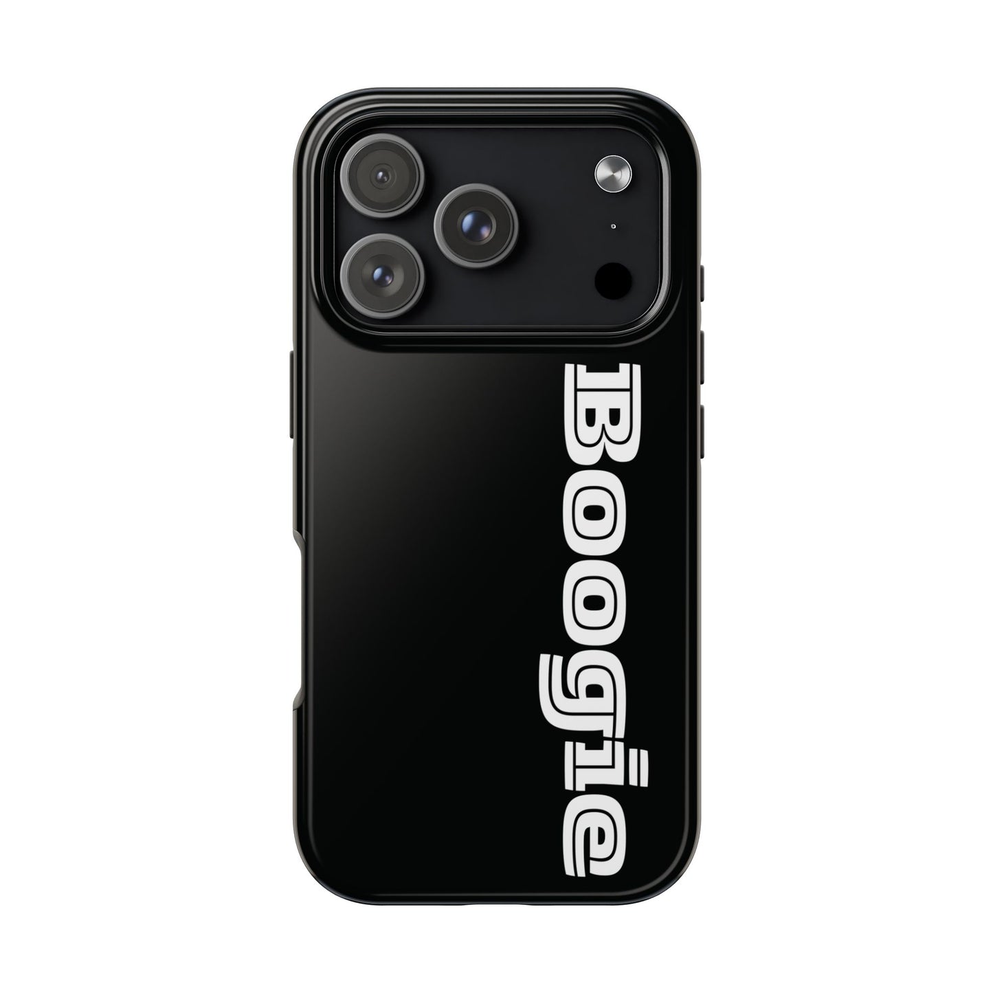 Boogie Black Tough Phone Cases, iPhone Samsung cases, wireless charging, gender neutral women men friends kids teens gift birthday Christmas