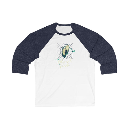 Ghost Fish Unisex 3\4 Sleeve Baseball Tee, graphic tees, animals, fun, gender neutral, gift, women men teens friends, Christmas, birthday