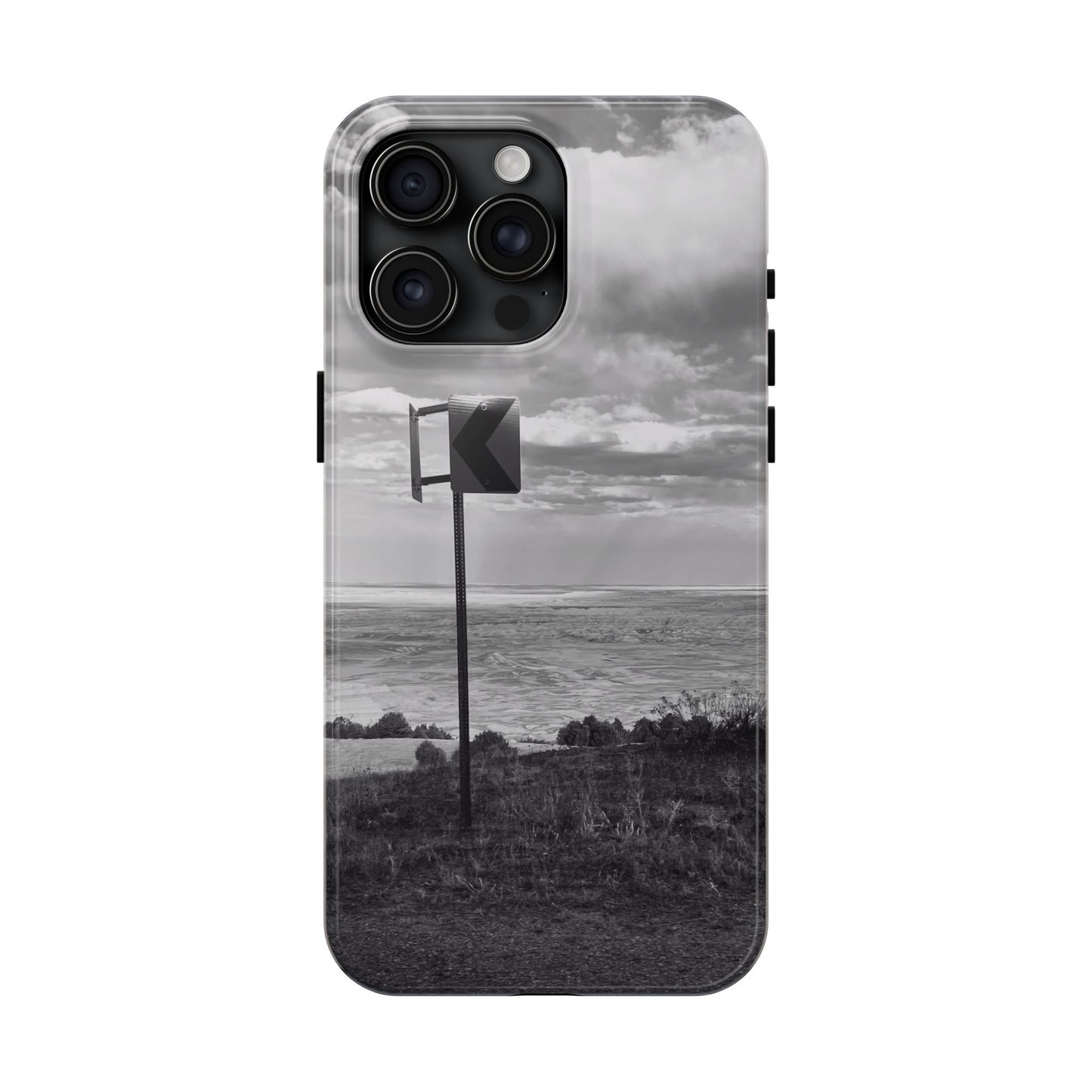 Road Sign Tough Phone Cases, iPhone & Samsung cases, wireless charging, black and white photo, nature, original art, gift birthday Christmas