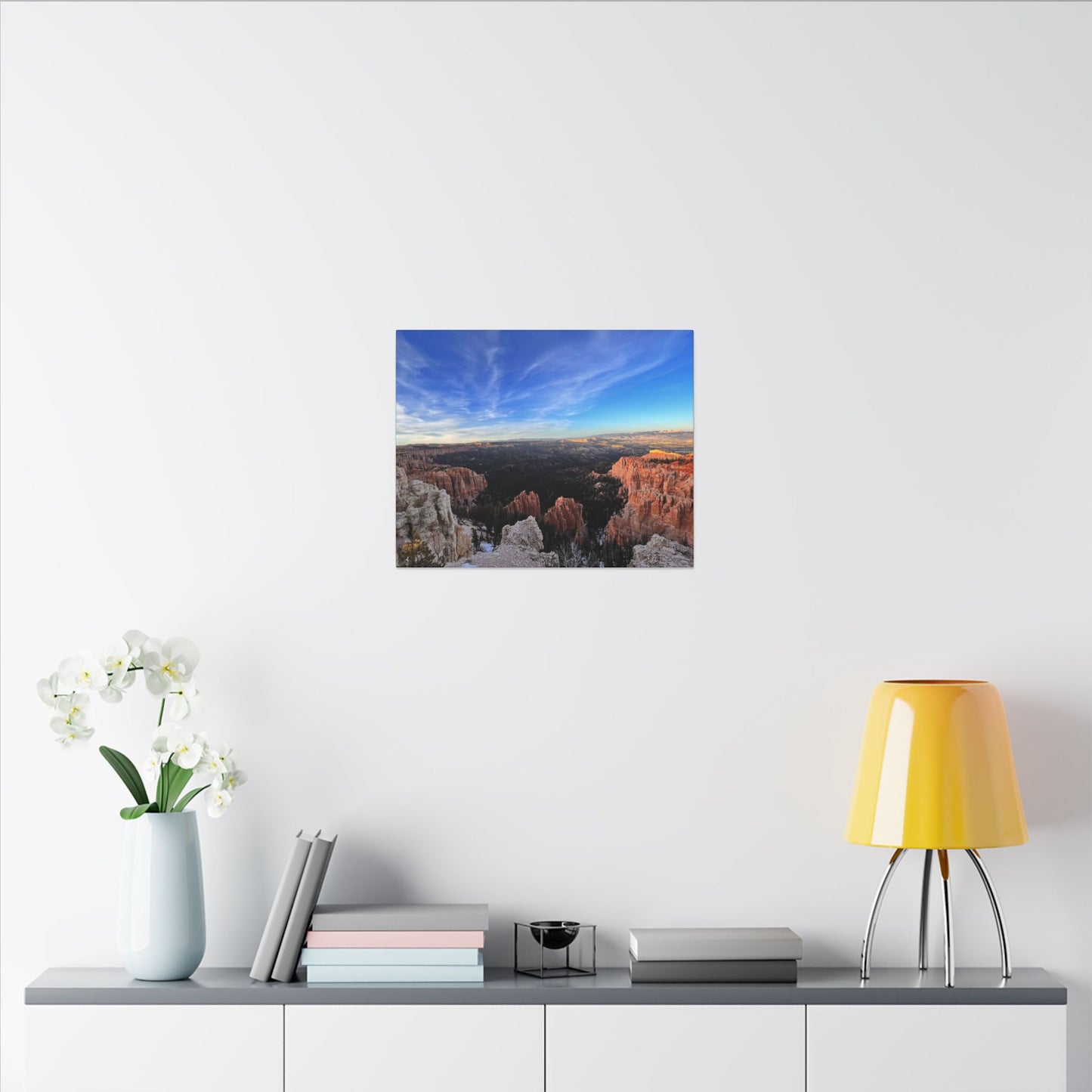 Canvas Wrap Bryce Canyon Landscape, Nature, America, Western, Artwork, Wall Art, Matte Print, Rocks, Gift, Sky, Colorful, Clouds, Eco