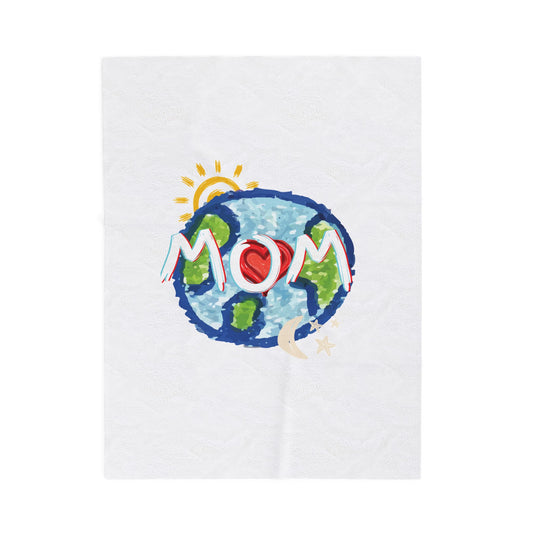 Mom Colorful Velveteen Blanket, Cozy Throw, Home Decor, Gift, Bed Cover, Vibrant Couch Blanket, Gender Neutral, Birthday, Christmas