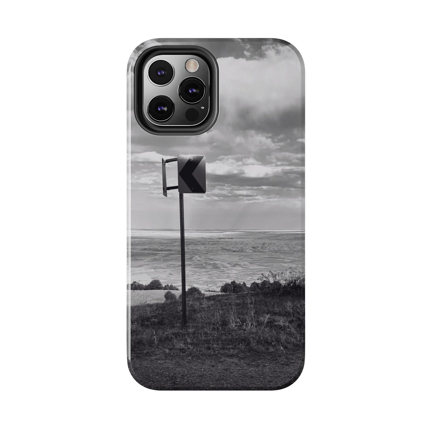 Road Sign Tough Phone Cases, iPhone & Samsung cases, wireless charging, black and white photo, nature, original art, gift birthday Christmas