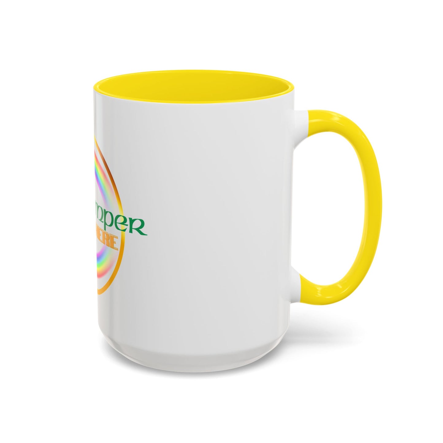 Coffee Mug - Irish Temper Found Here, Rainbow Design, BPA-Free Ceramic, St Patricks Gift