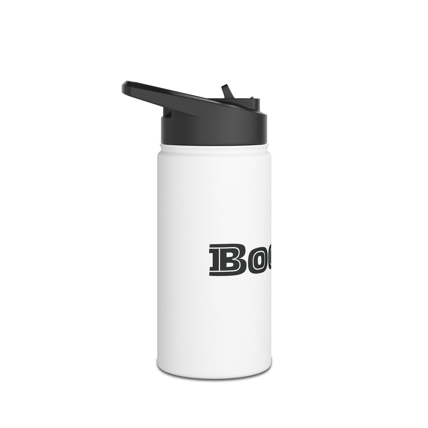 Boogie White Stainless Steel Water Bottle, Gender Neutral, Gift, Exercise Run Workout, Eco BPA-free, Women Men Teens Gift Birthday Christmas